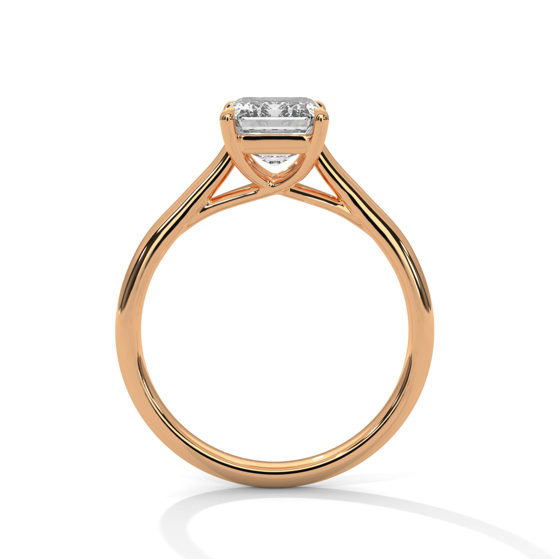 Emerald Mono Solitaire ring with 360 view animation  3D print model_7