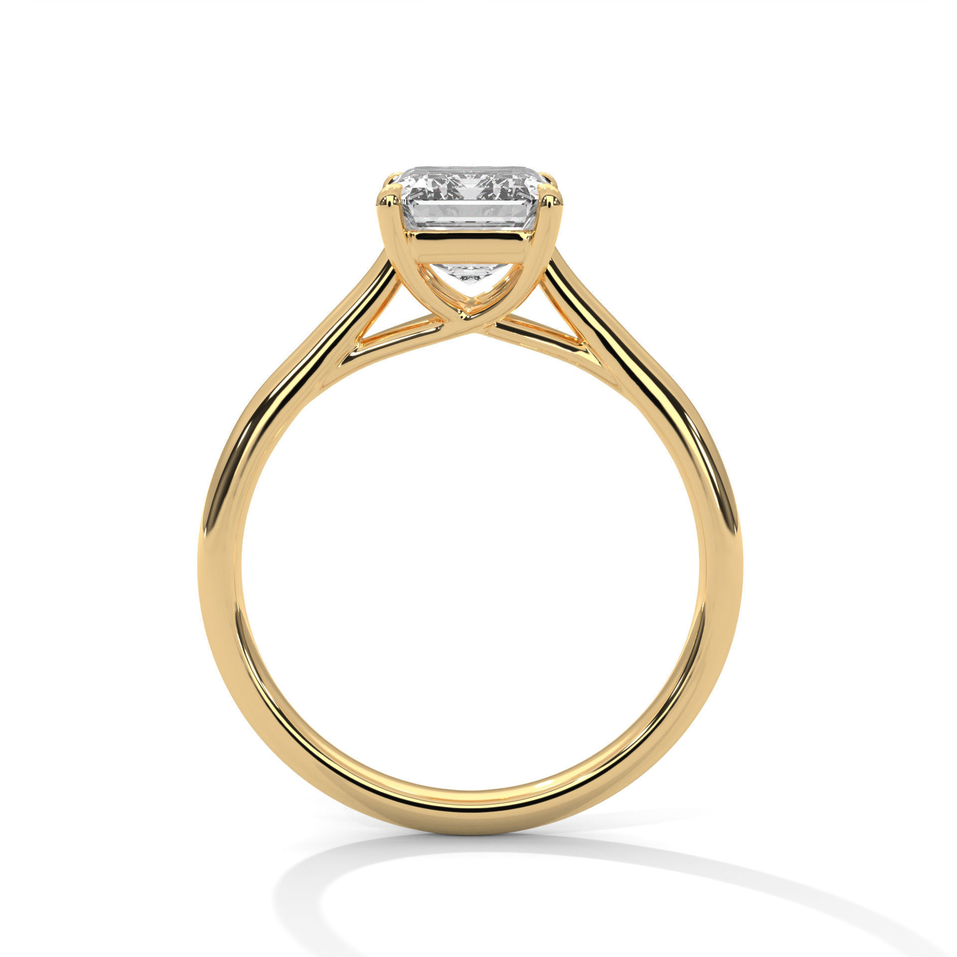 Emerald Mono Solitaire ring with 360 view animation  3D print model_8