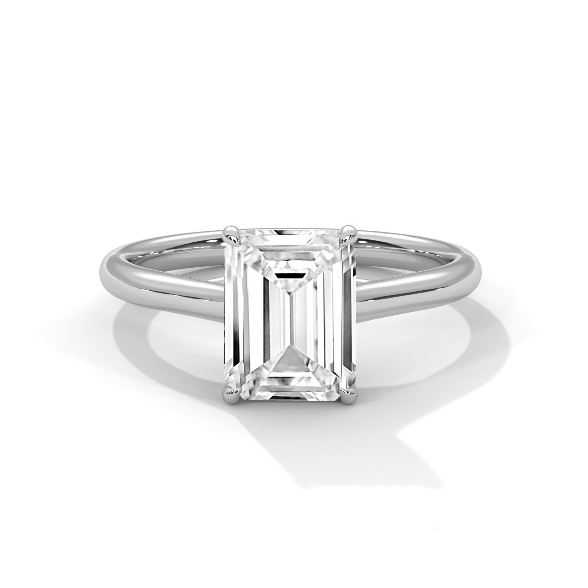 Emerald Mono Solitaire ring with 360 view animation  3D print model_2