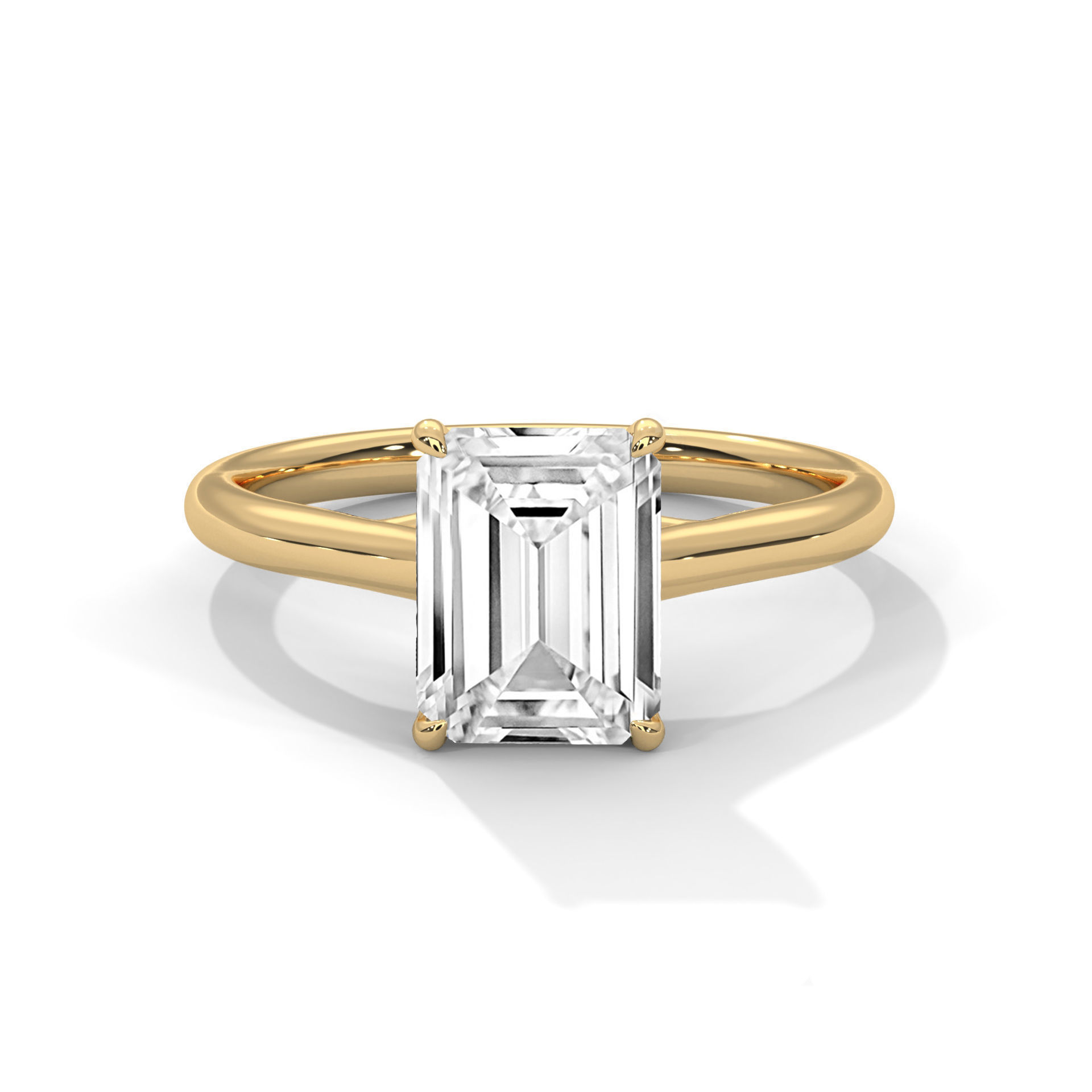 Emerald Mono Solitaire ring with 360 view animation  3D print model_1