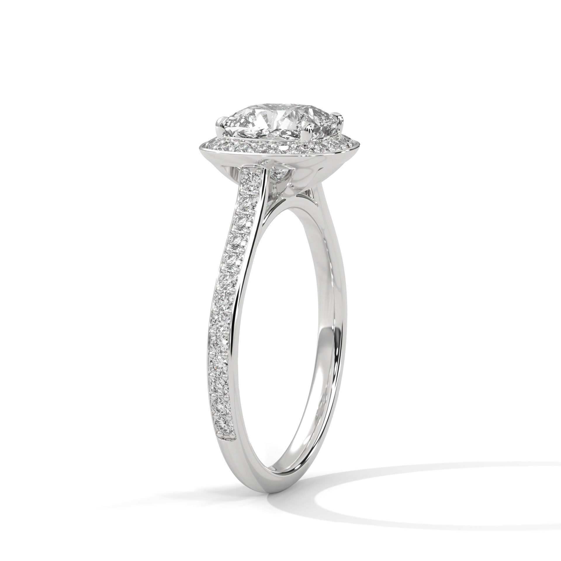 Halo Solitaire ring with 360 view animation 3D print model_3
