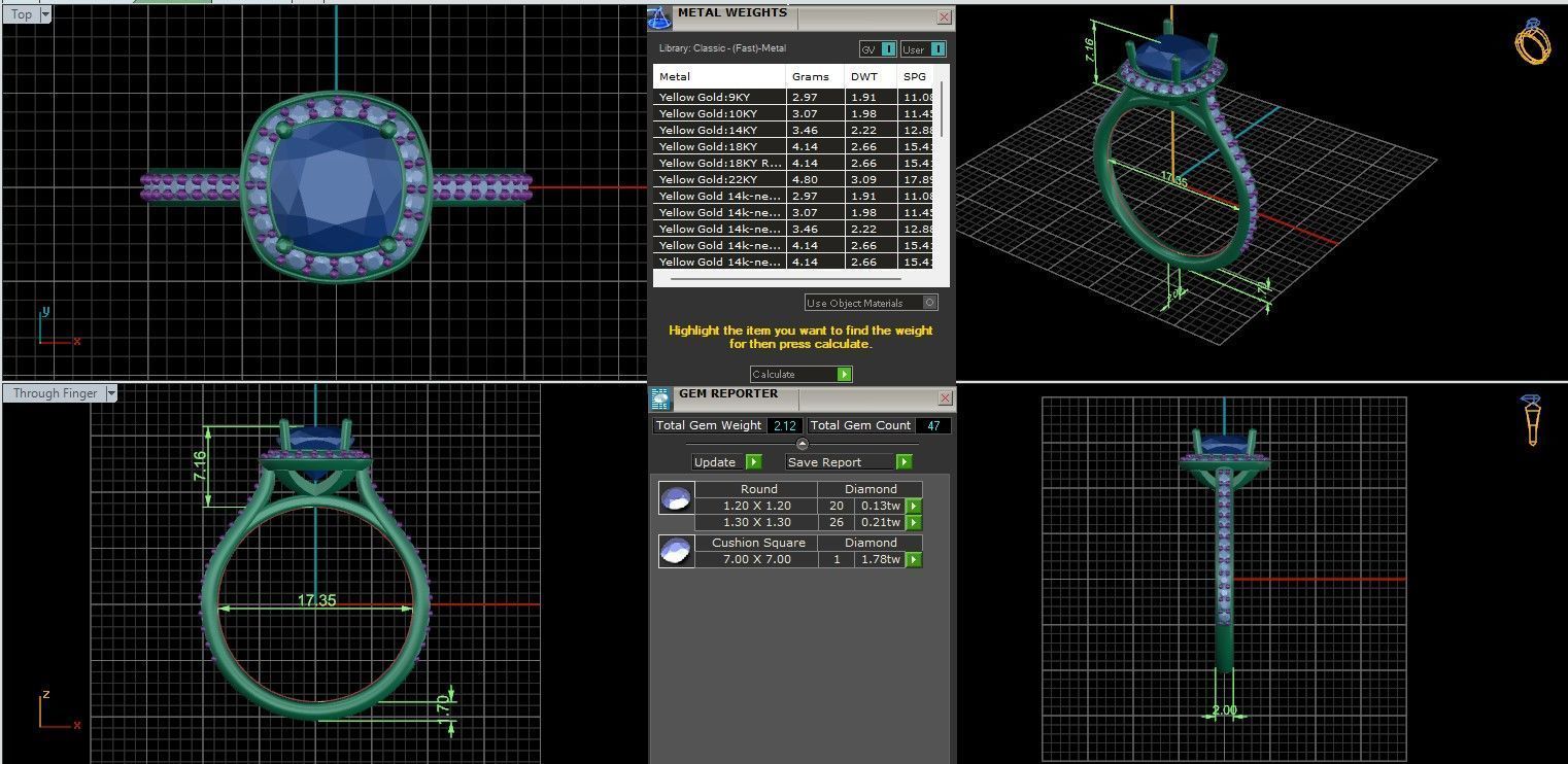 Halo Solitaire ring with 360 view animation 3D print model_9