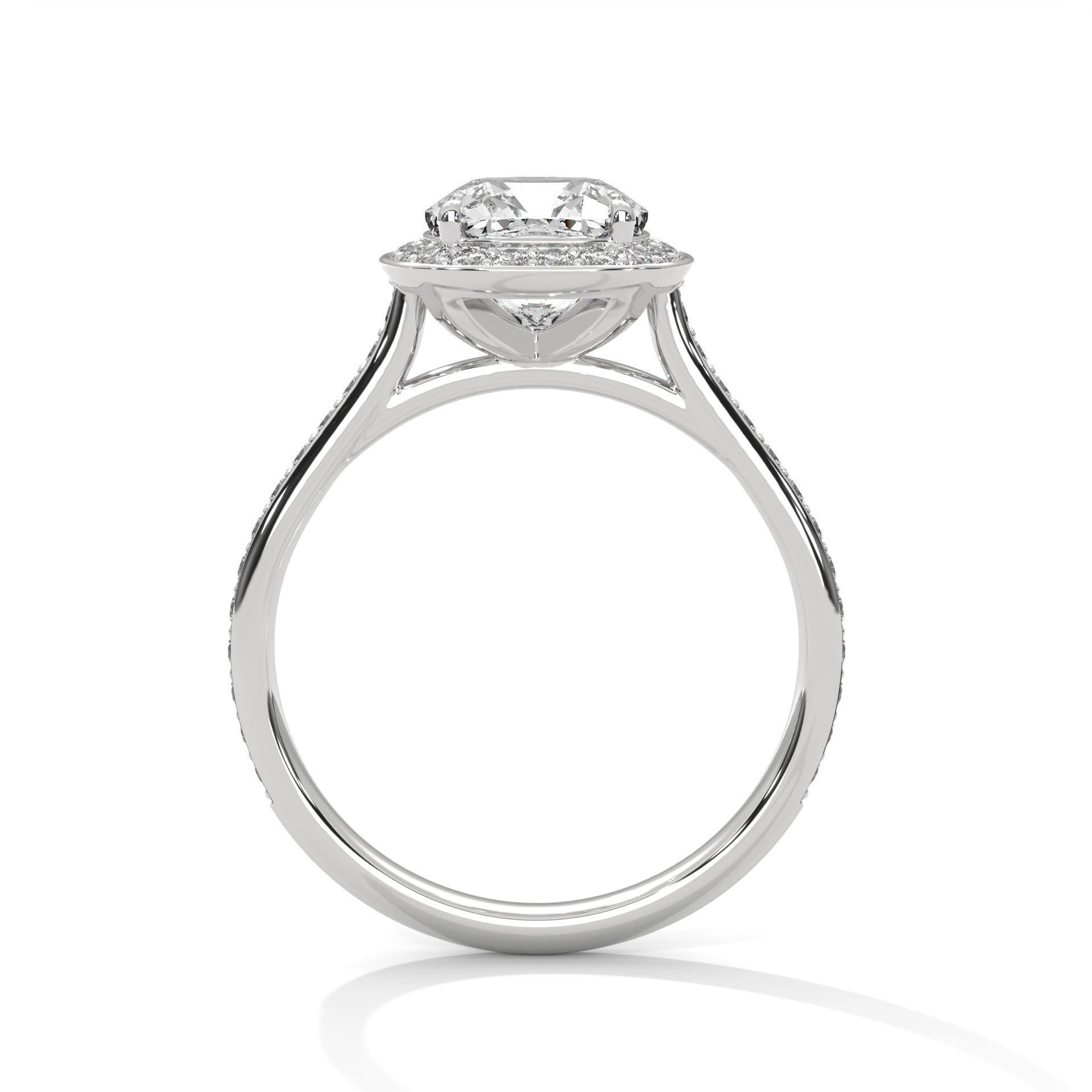 Halo Solitaire ring with 360 view animation 3D print model_6
