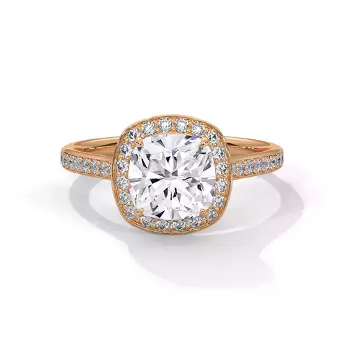 Halo Solitaire ring with 360 view animation  3D print model