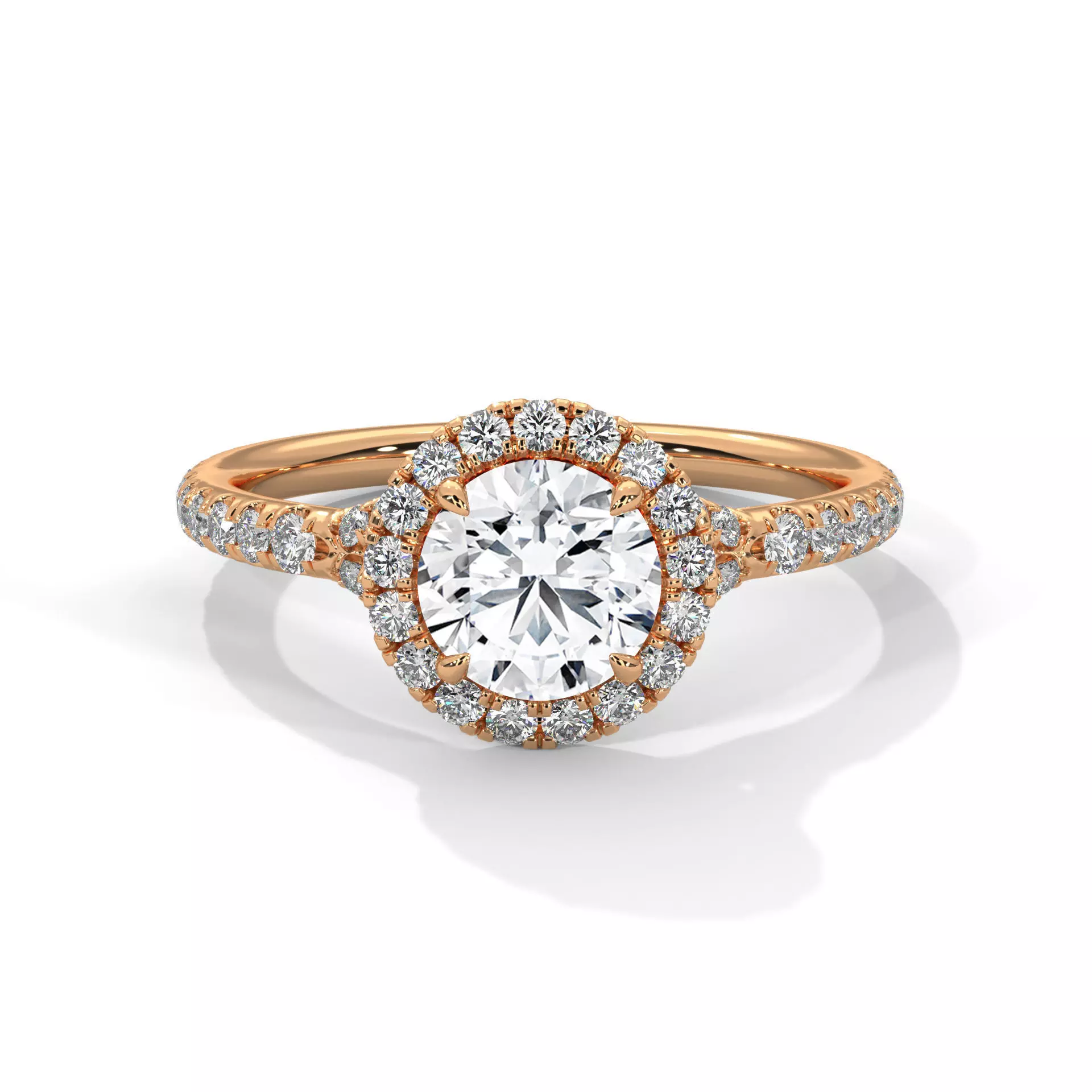 Halo Solitaire ring with 360 view animation 3D print model