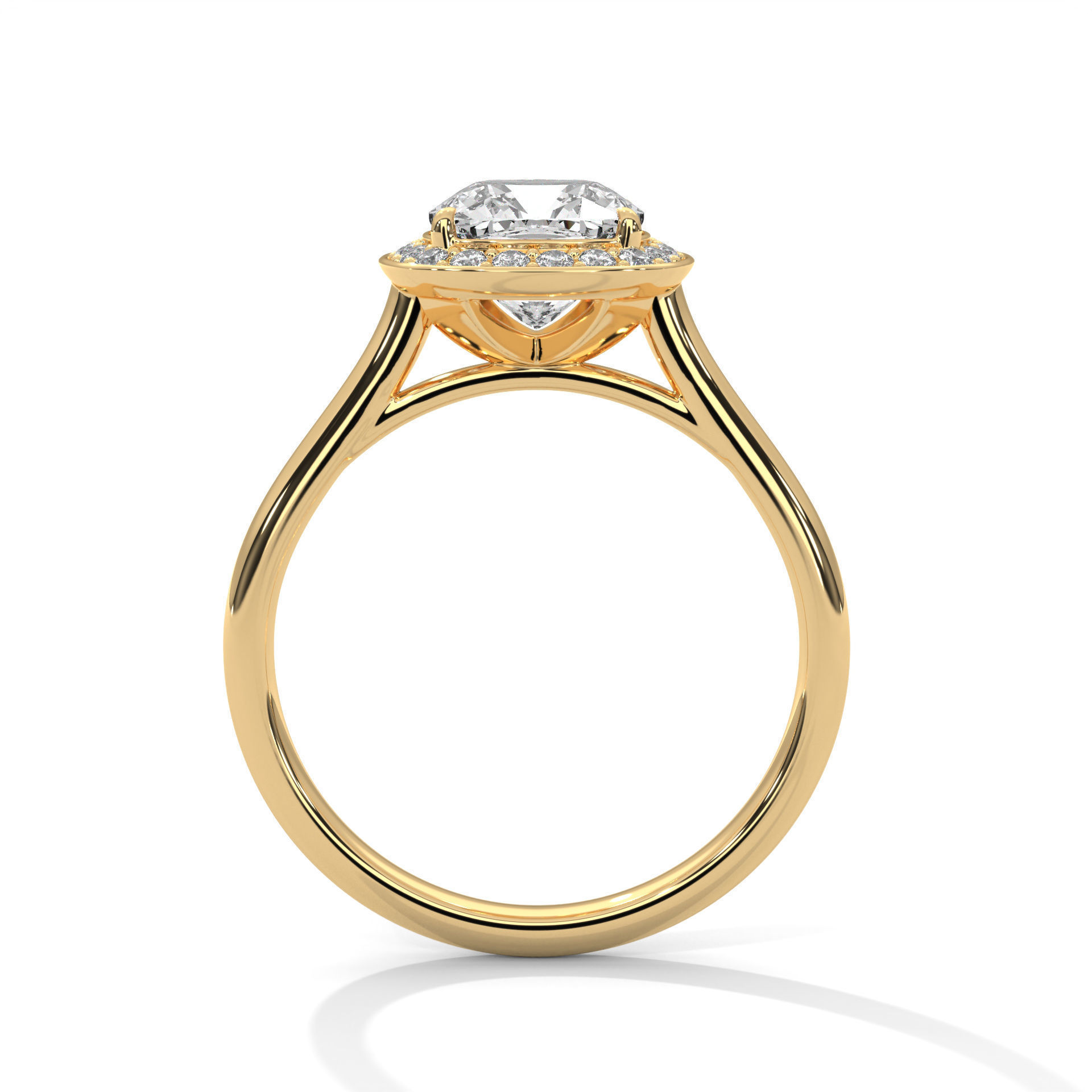 Halo Solitaire ring with 360 view animation  3D print model_6