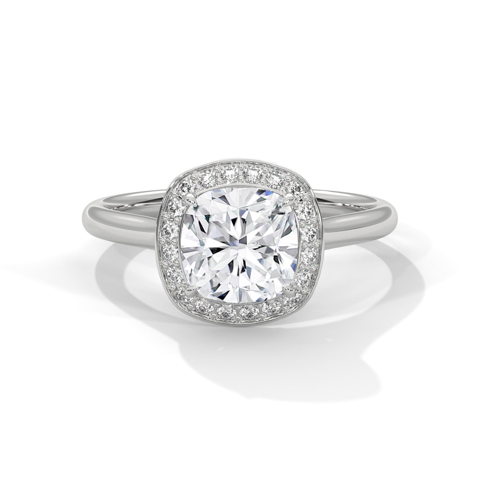 Halo Solitaire ring with 360 view animation  3D print model_2