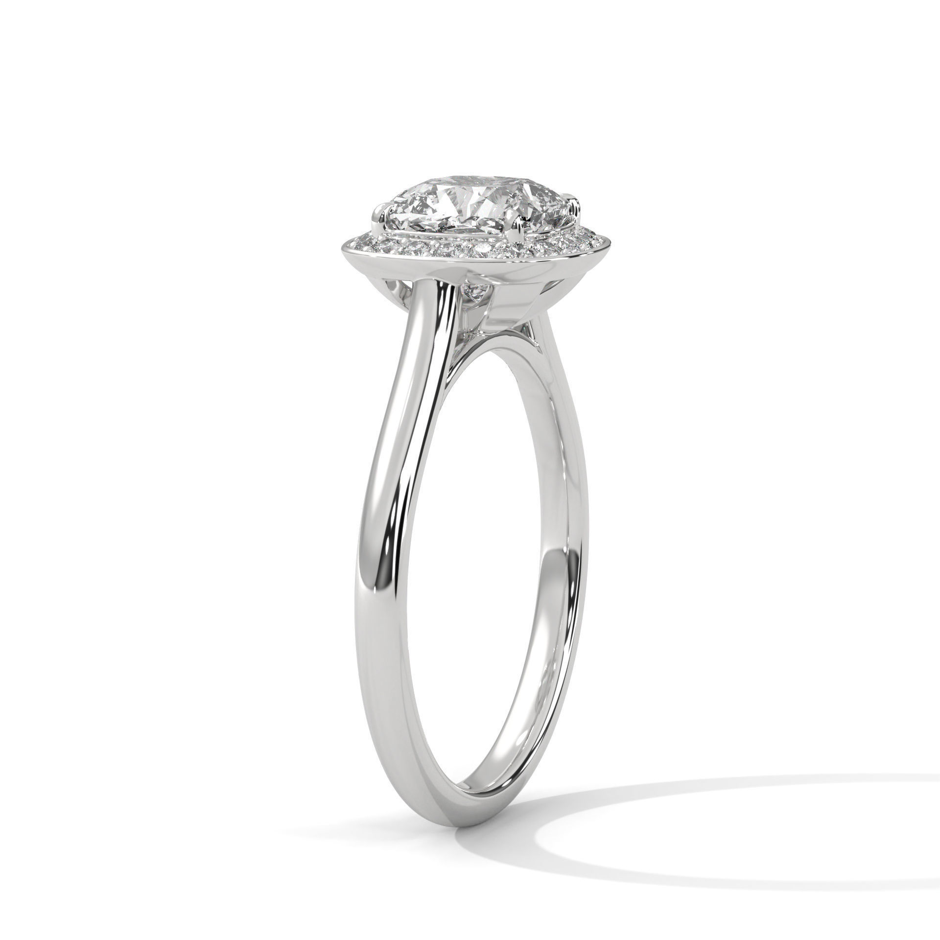 Halo Solitaire ring with 360 view animation  3D print model_3