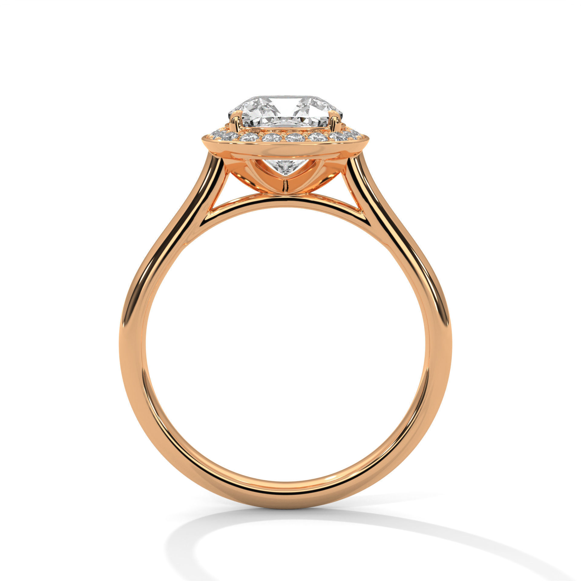 Halo Solitaire ring with 360 view animation  3D print model_8