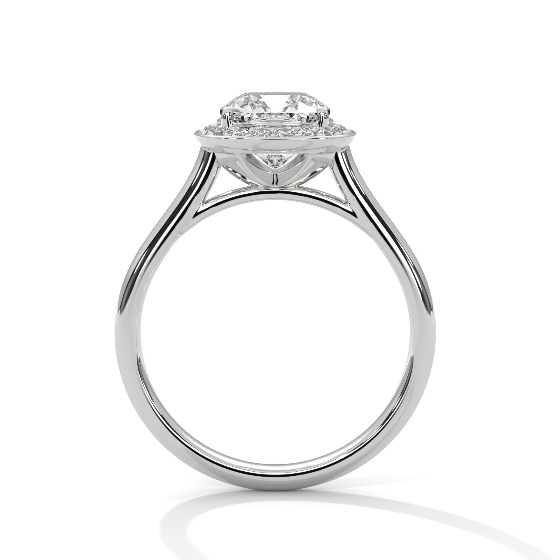 Halo Solitaire ring with 360 view animation  3D print model_7
