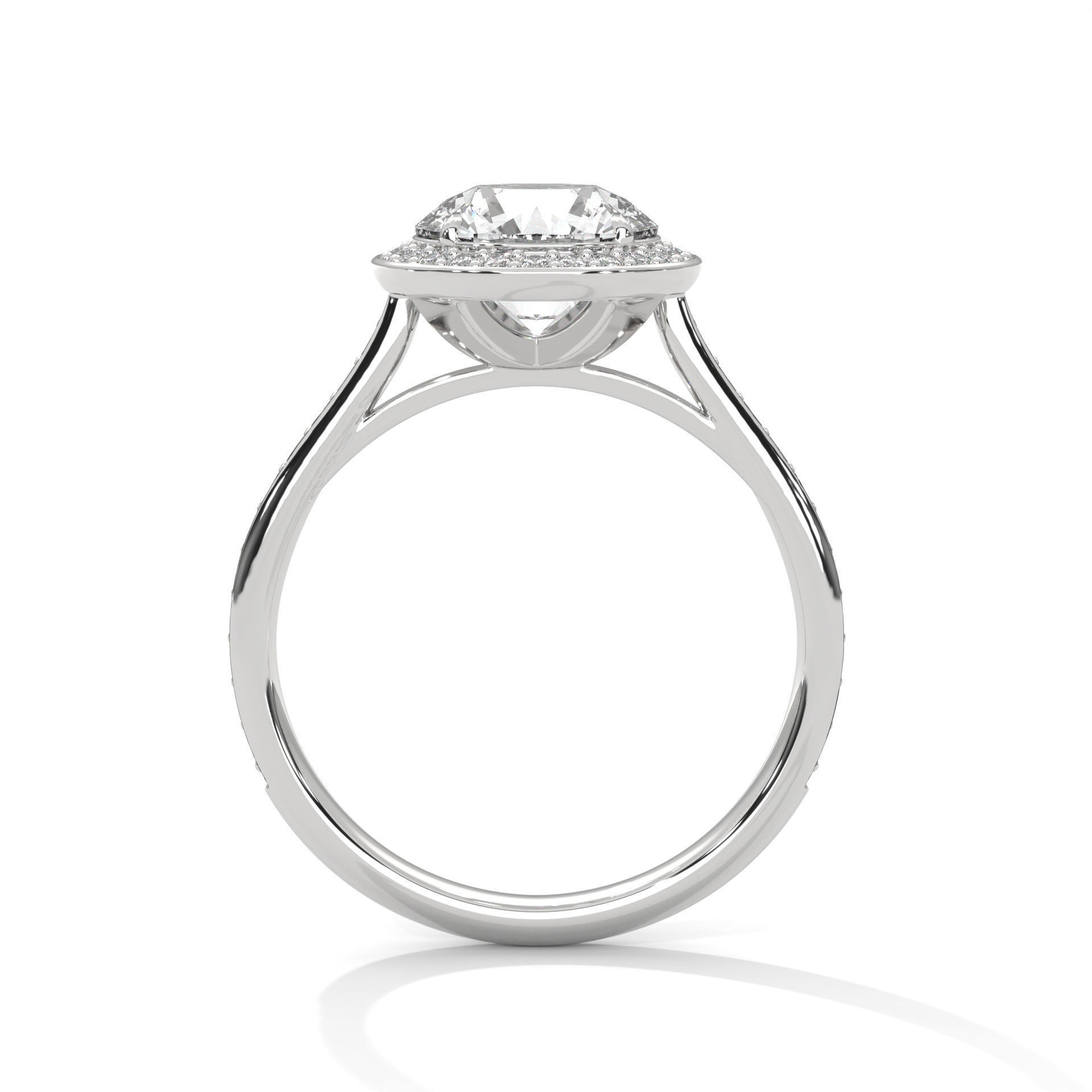 Halo Solitaire ring with 360 view animation 3D print model_6