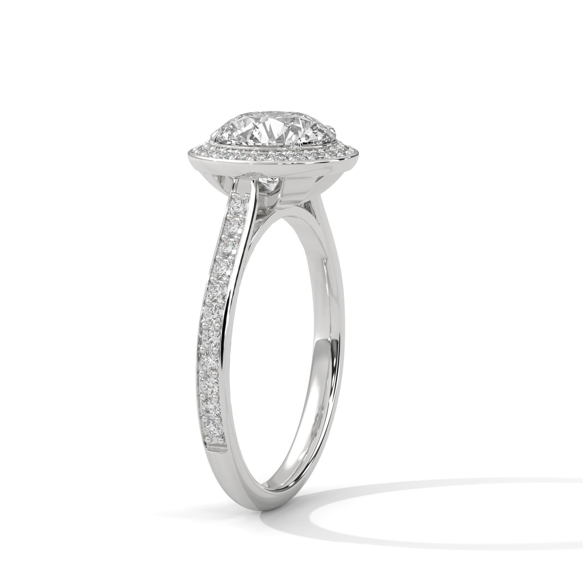 Halo Solitaire ring with 360 view animation 3D print model_3