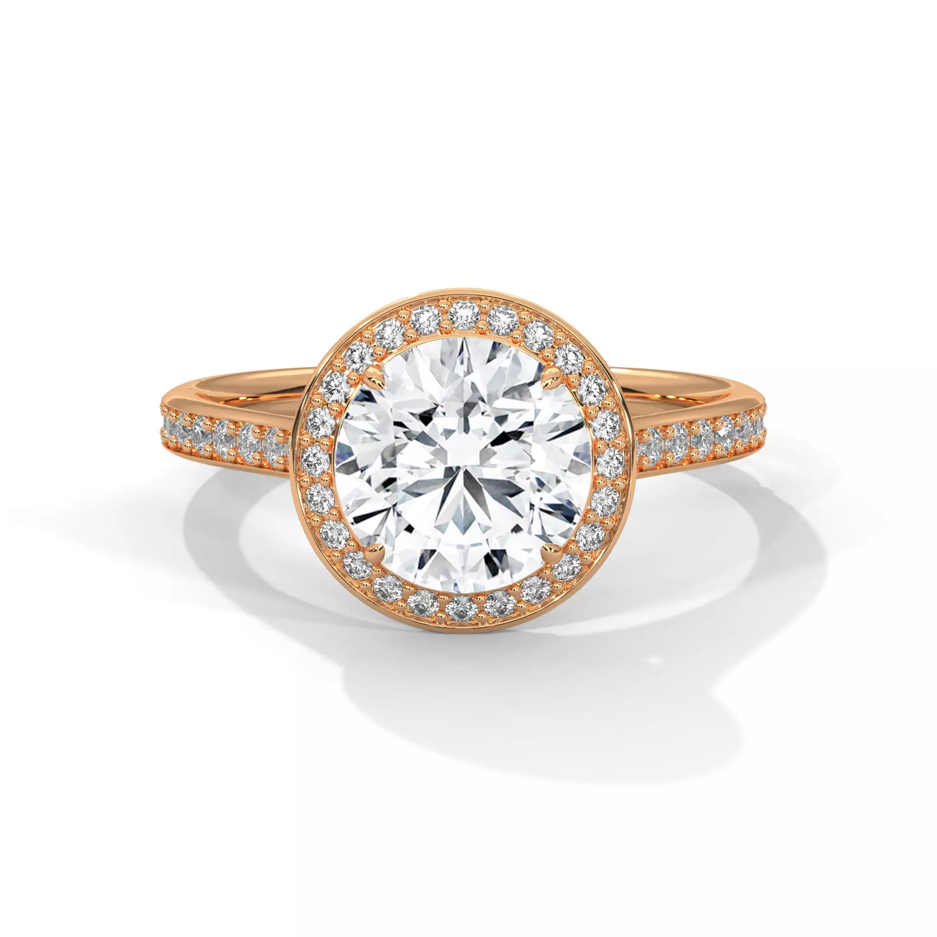 Halo Solitaire ring with 360 view animation 3D print model_0