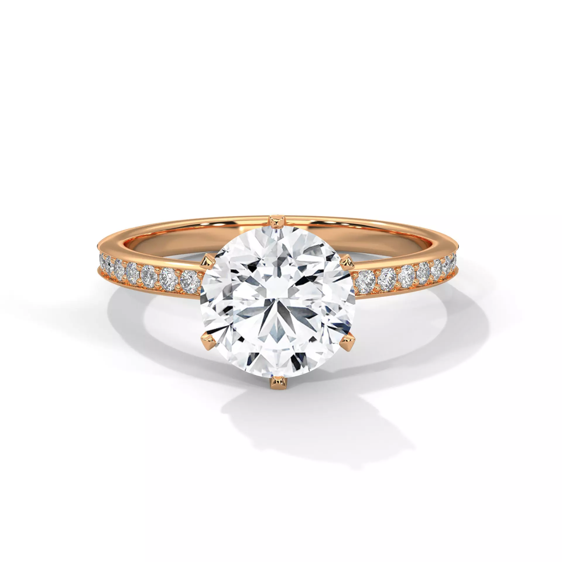 Solitaire ring with 360 view animation  3D print model_0