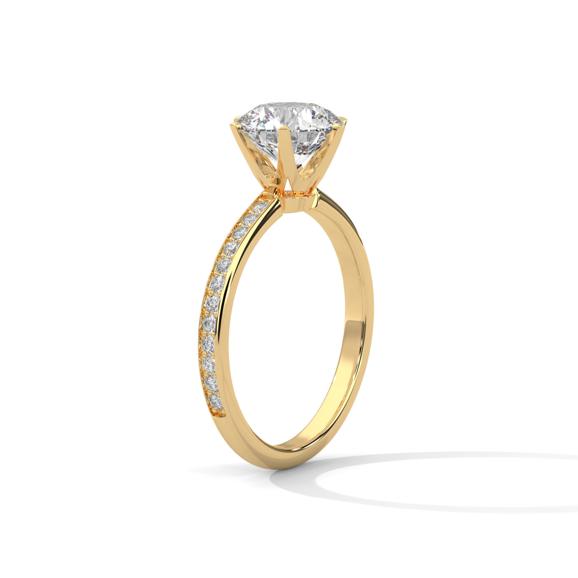 Solitaire ring with 360 view animation  3D print model_5