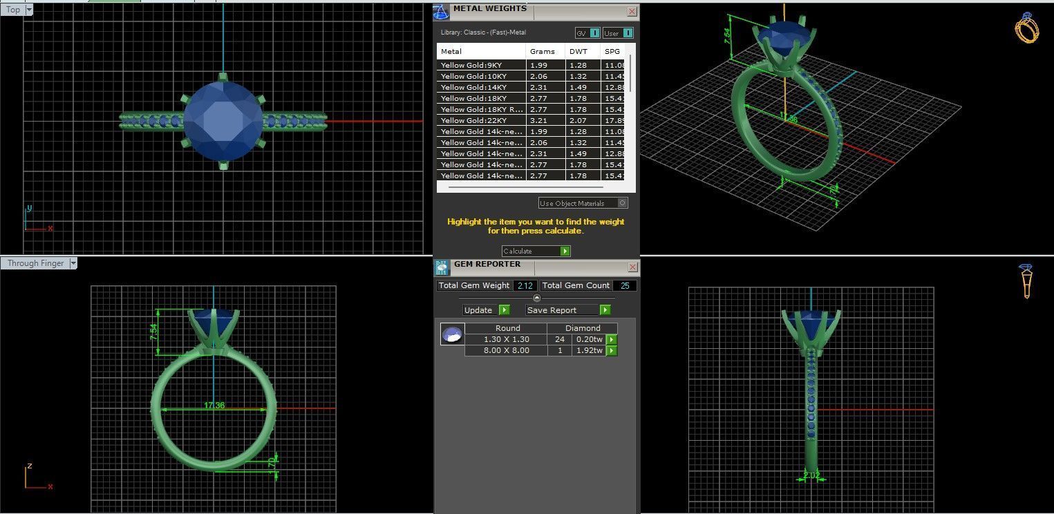 Solitaire ring with 360 view animation  3D print model_9