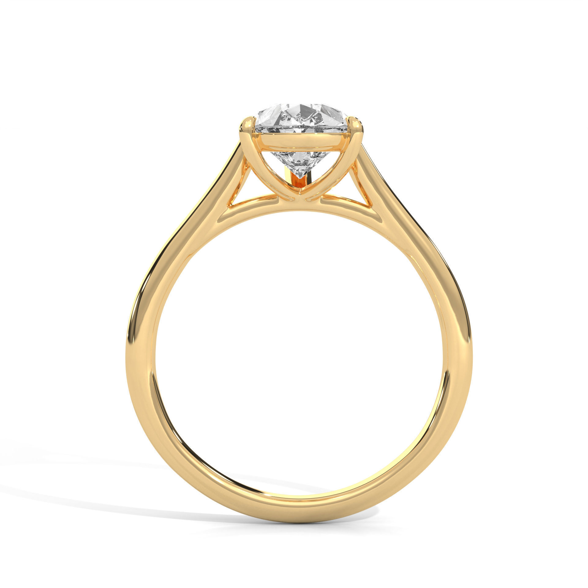 Pear Mono Solitaire ring with 360 view animation 3D print model_6