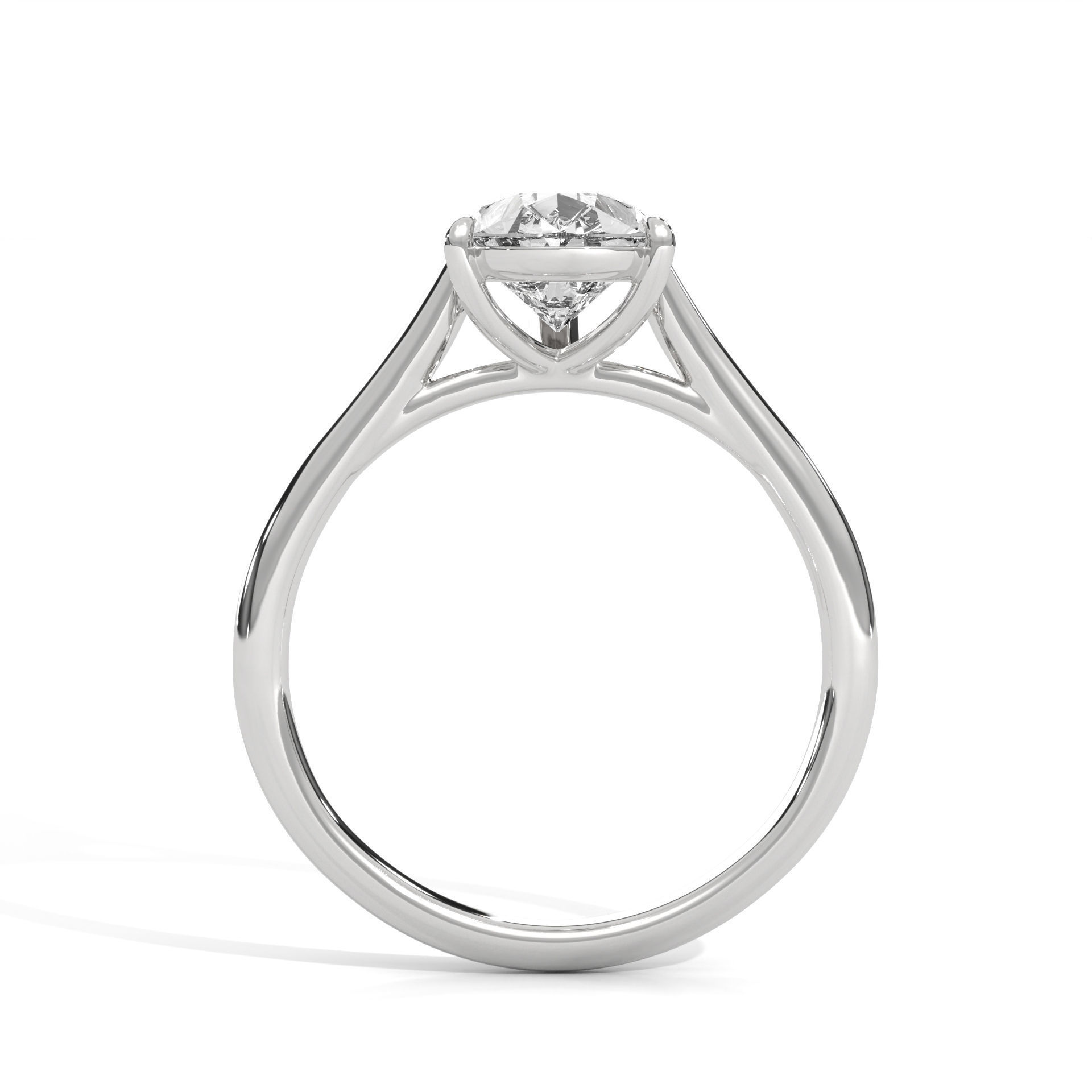 Pear Mono Solitaire ring with 360 view animation 3D print model_7