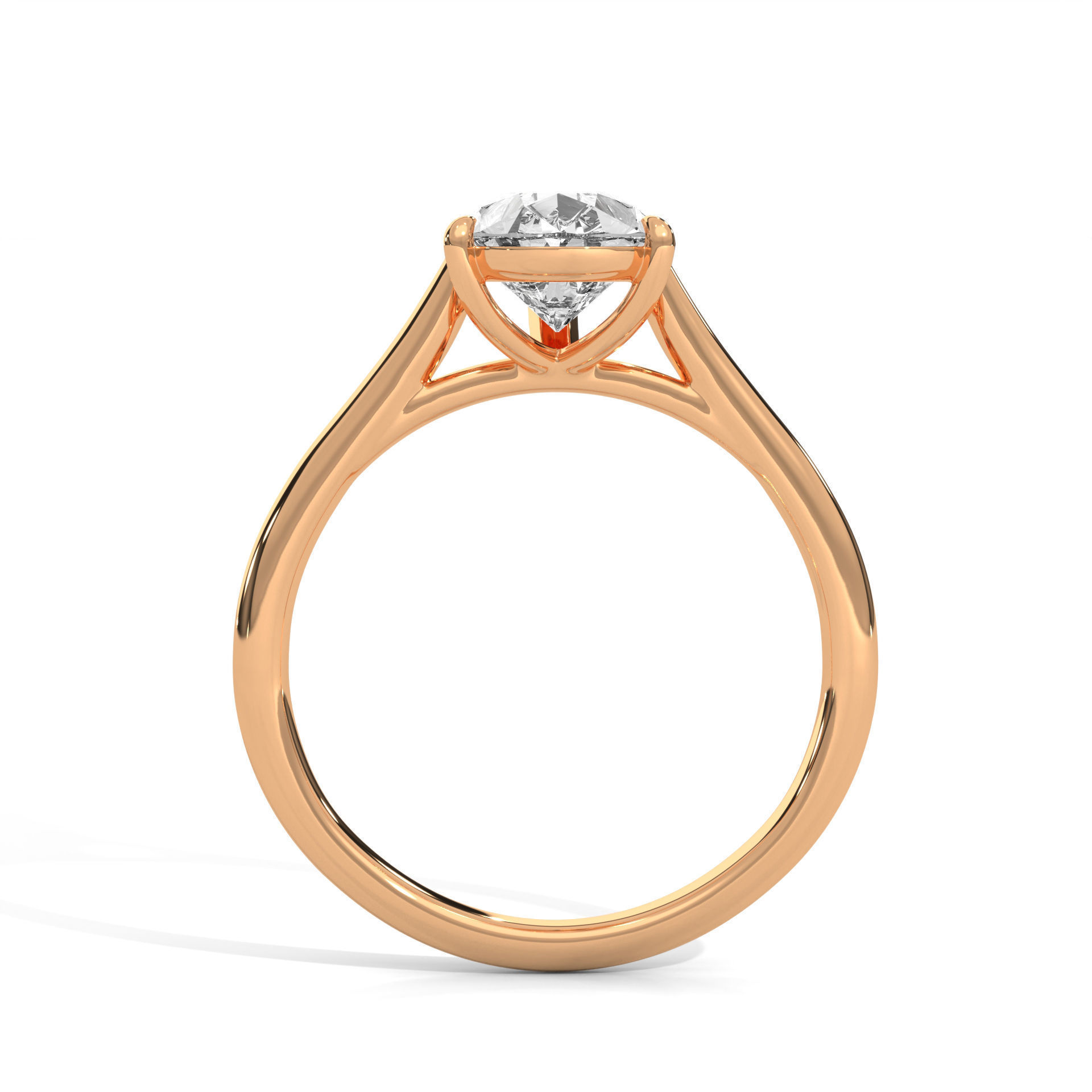 Pear Mono Solitaire ring with 360 view animation 3D print model_8