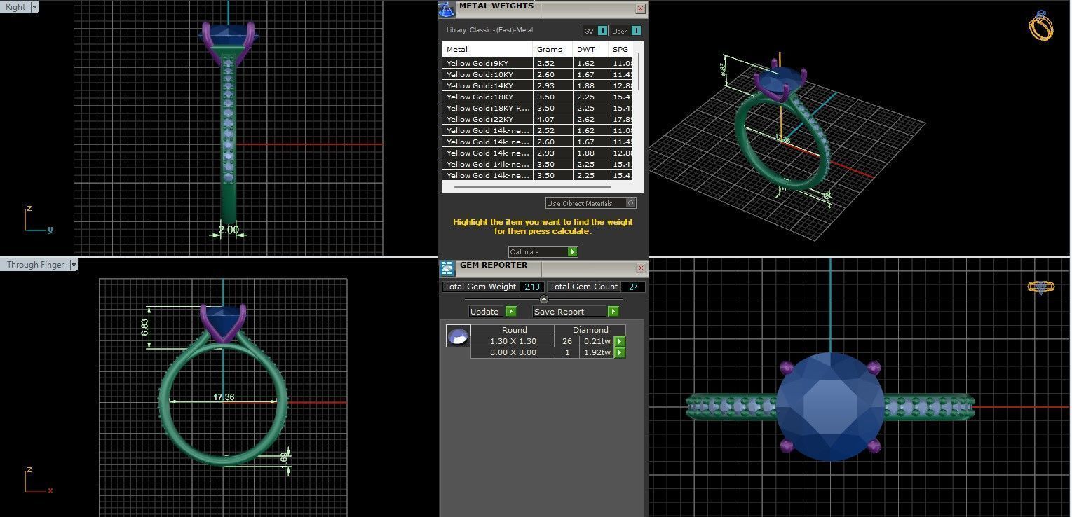 Solitaire ring with 360 view animation 3D print model_9