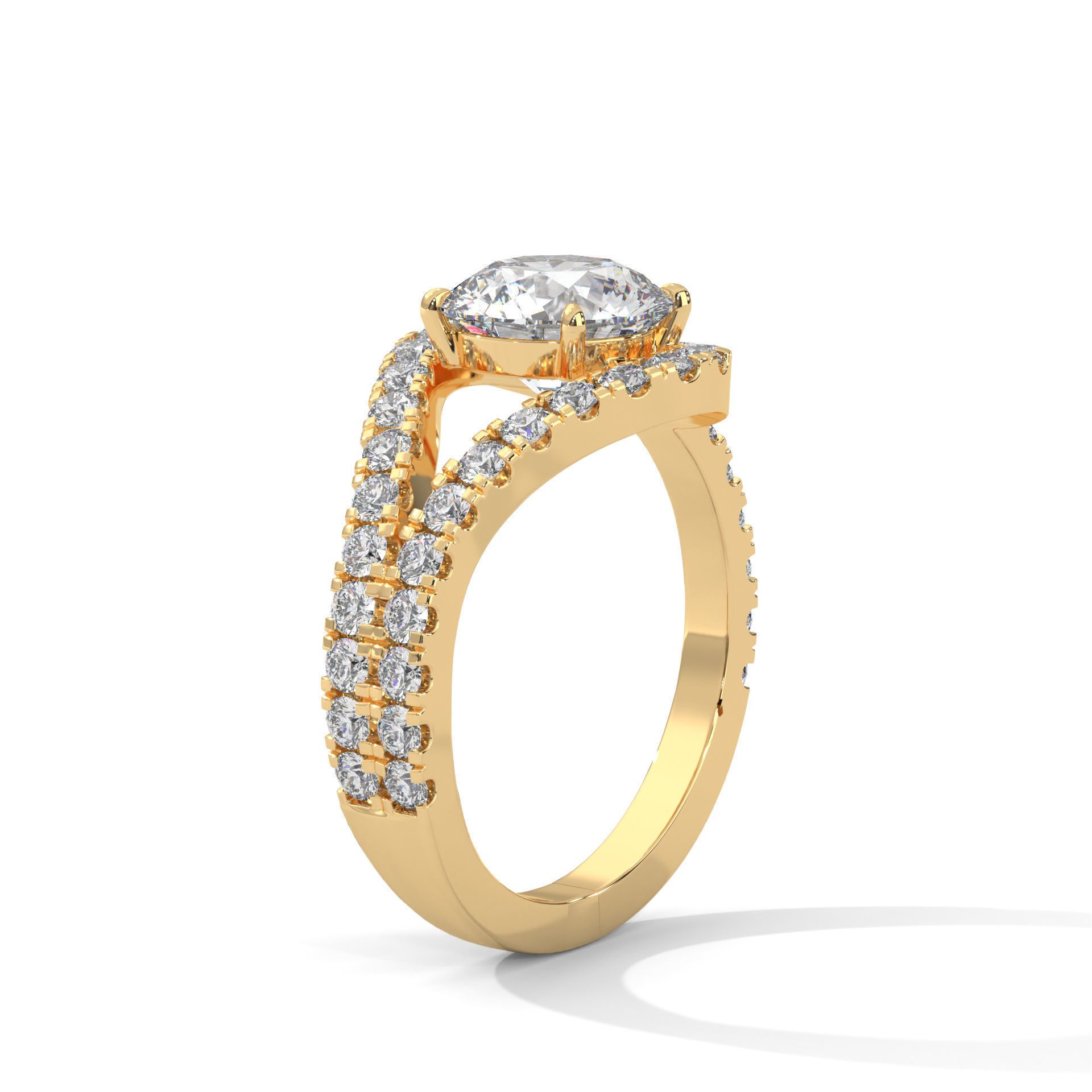 Halo Loop Solitaire ring with 360 view animation 3D print model_5