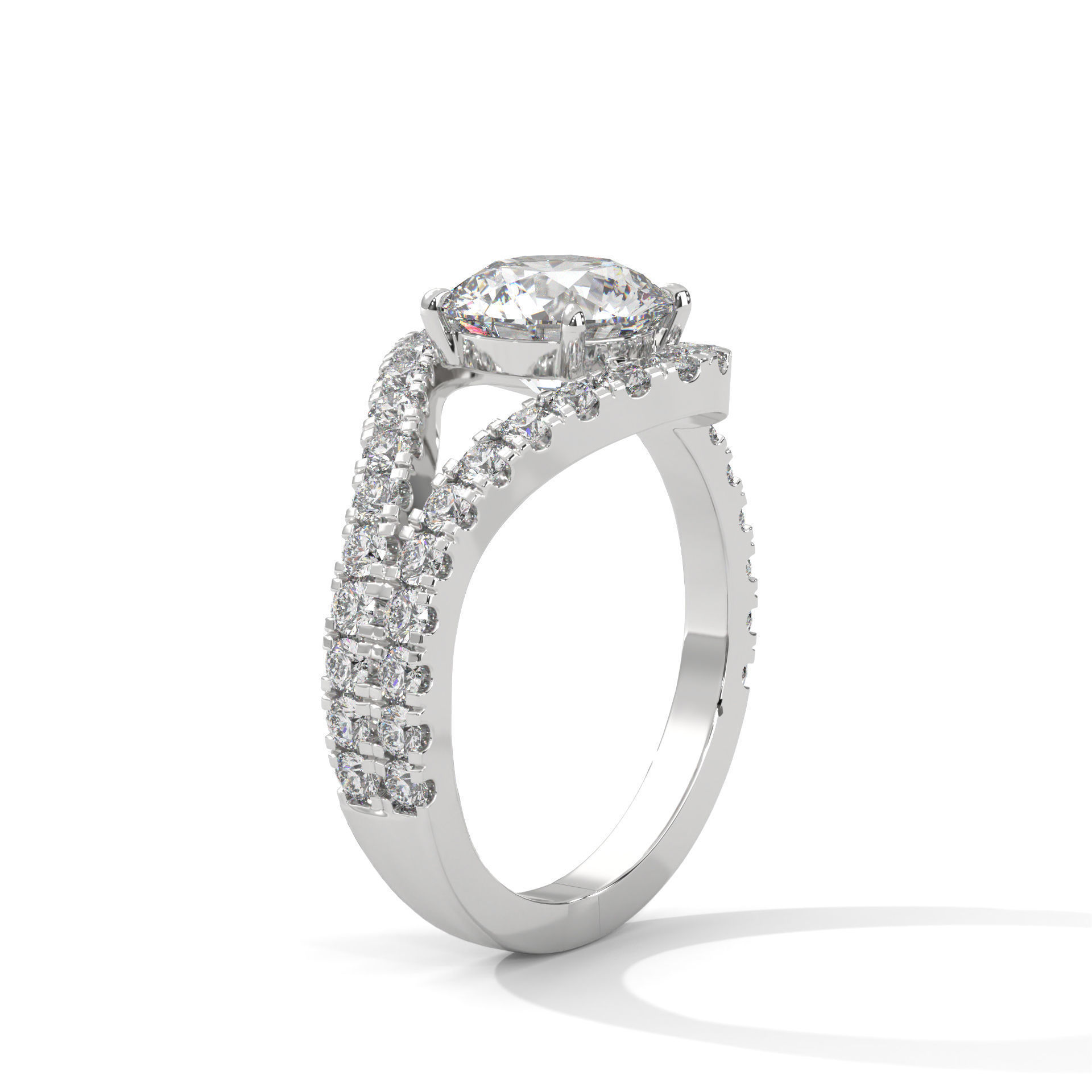 Halo Loop Solitaire ring with 360 view animation 3D print model_4