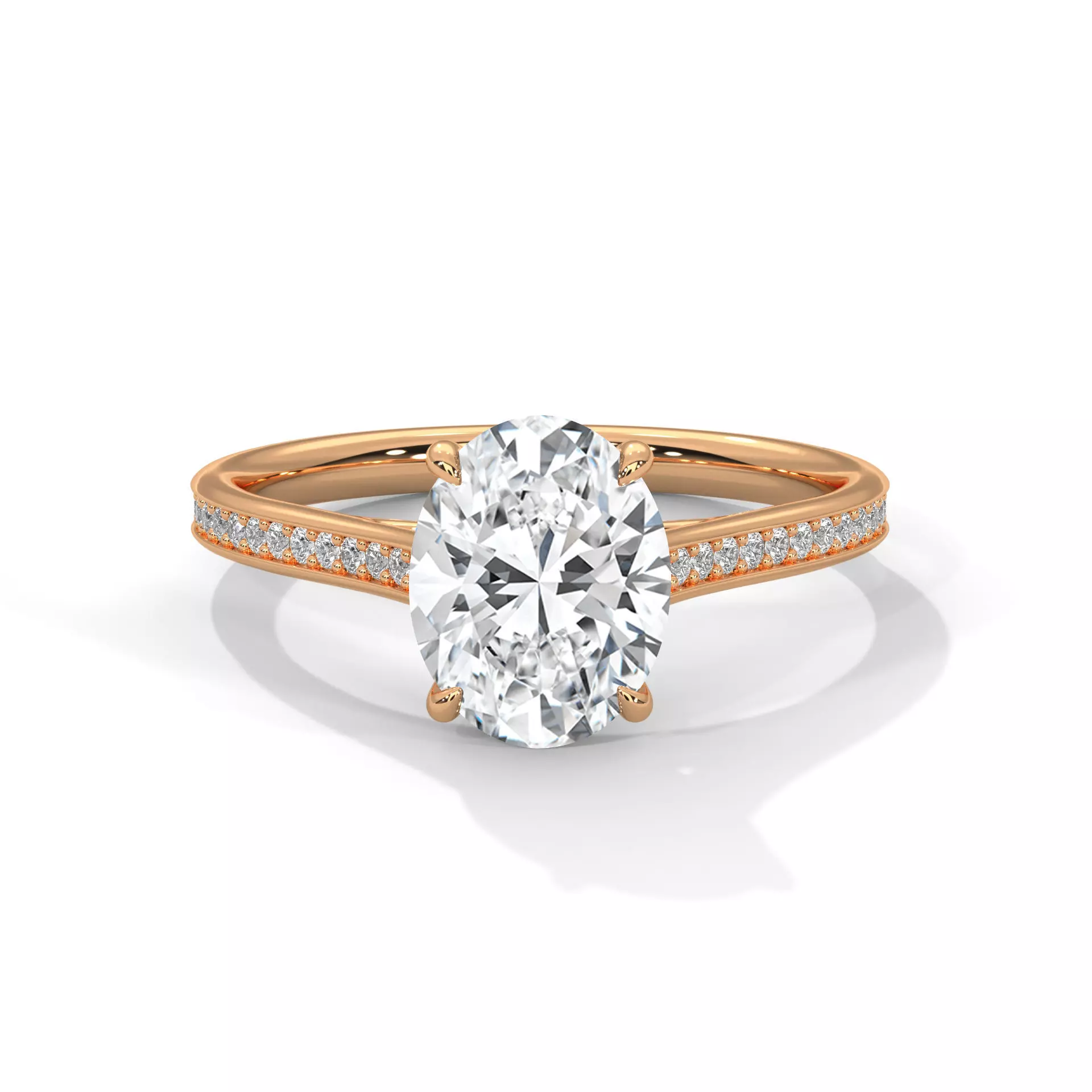 Oval Solitaire ring with 360 view animation 3D print model