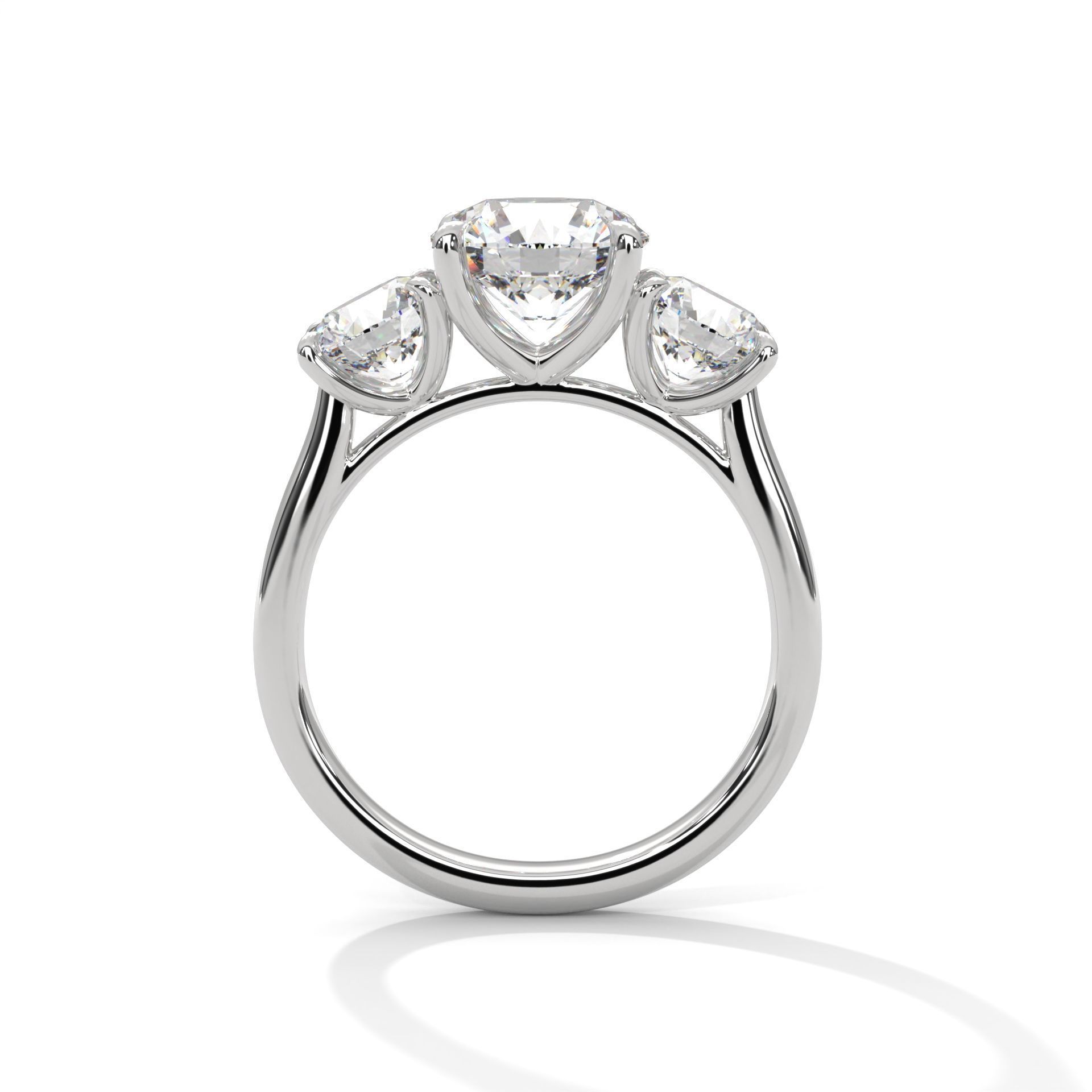 Trio Solitaire ring with 360 view animation 3D print model_3