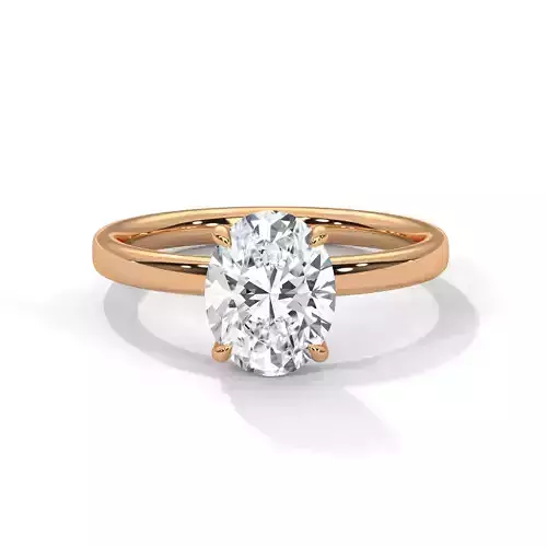 Oval Solitaire ring with 360 view animation 3D print model