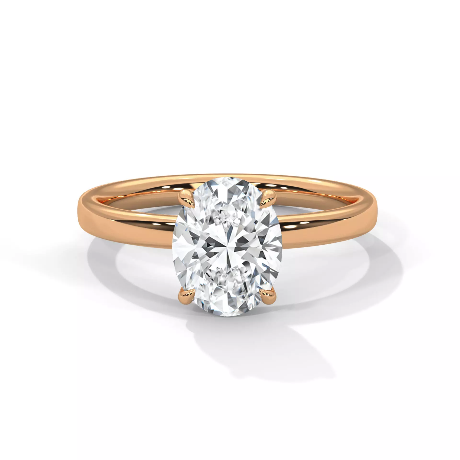 Oval Solitaire ring with 360 view animation 3D print model