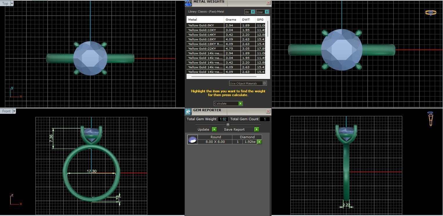 Mono Solitaire ring with 360 view animation 3D print model_9