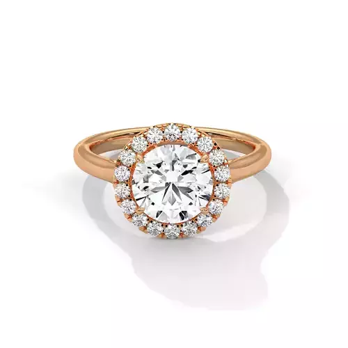 Halo Solitaire ring with 360 view animation 3D print model