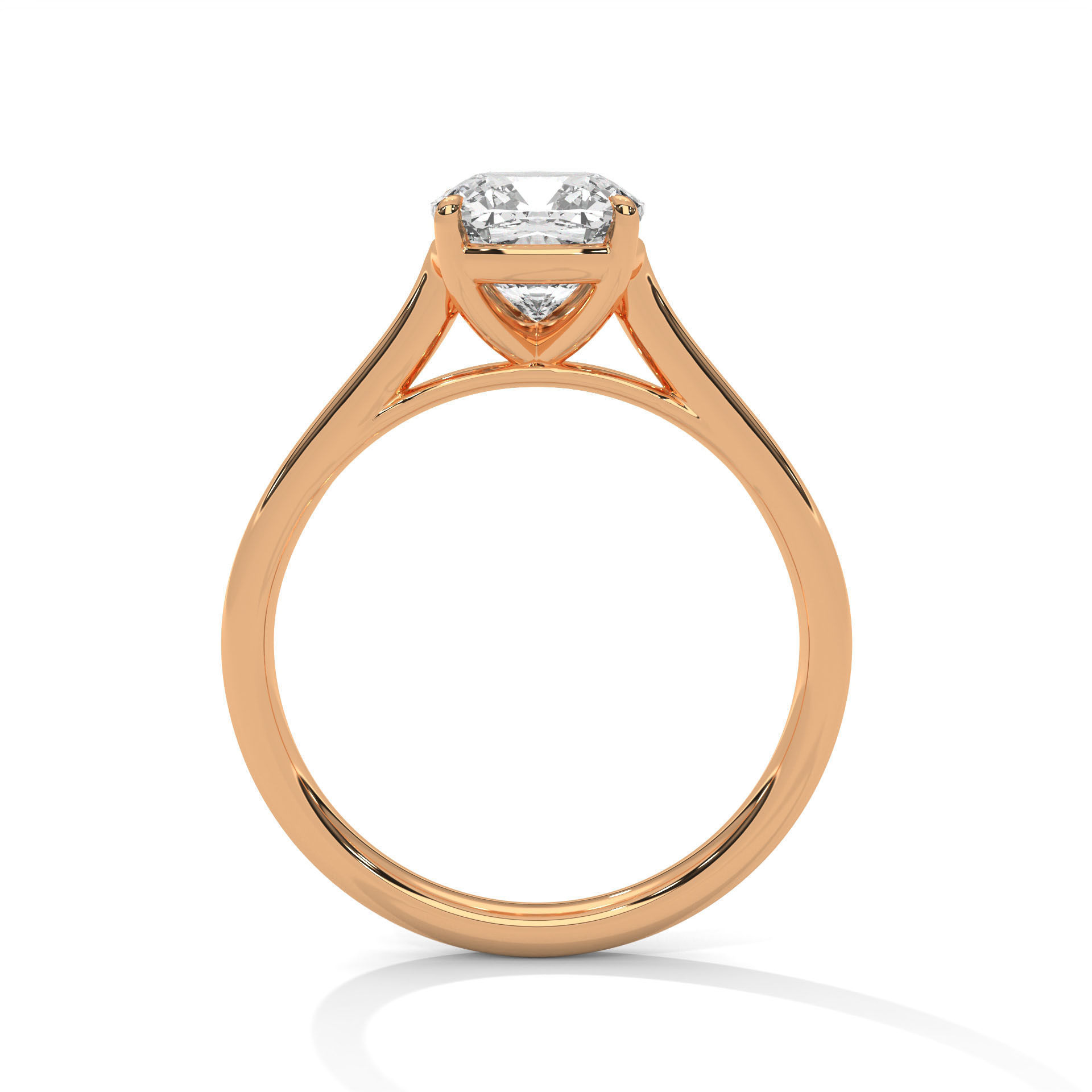 Cushion Mono Solitaire ring with 360 view animation 3D print model_8