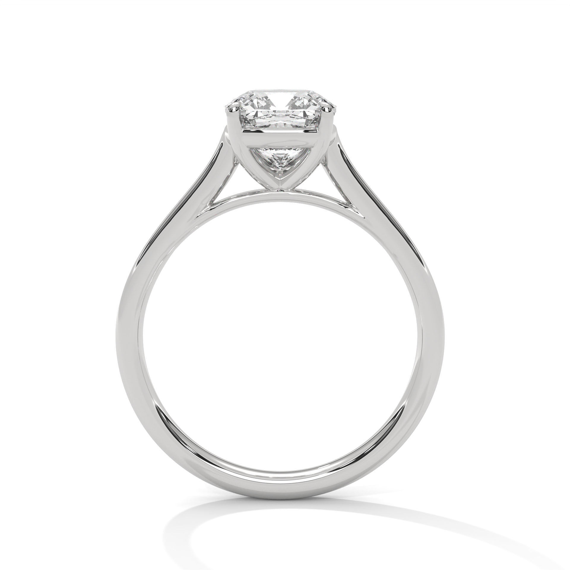 Cushion Mono Solitaire ring with 360 view animation 3D print model_3