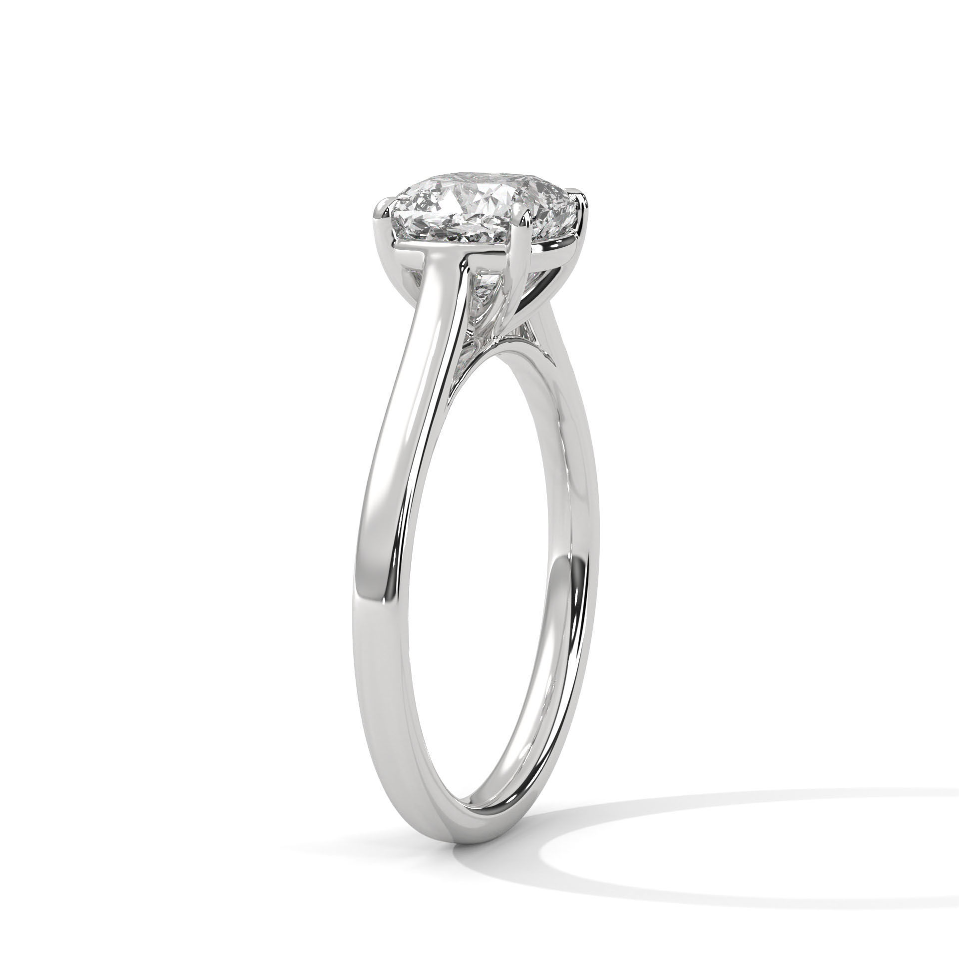 Cushion Mono Solitaire ring with 360 view animation 3D print model_4