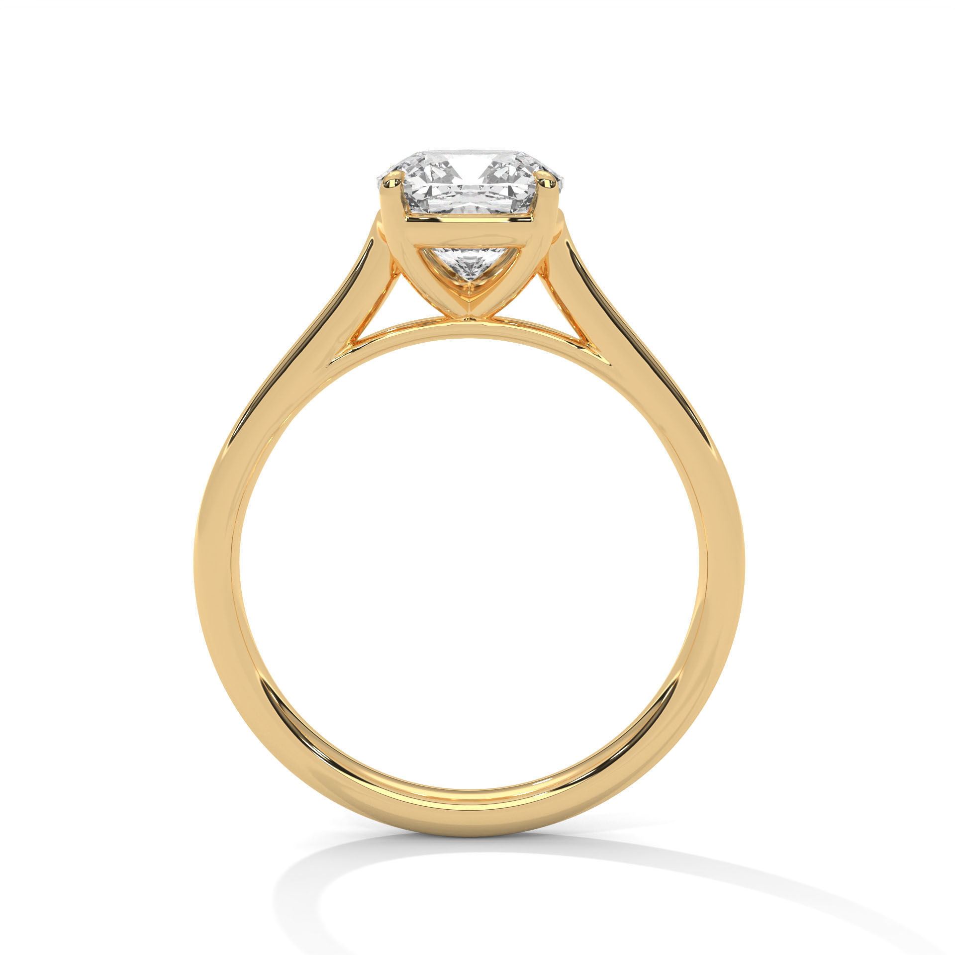 Cushion Mono Solitaire ring with 360 view animation 3D print model_7