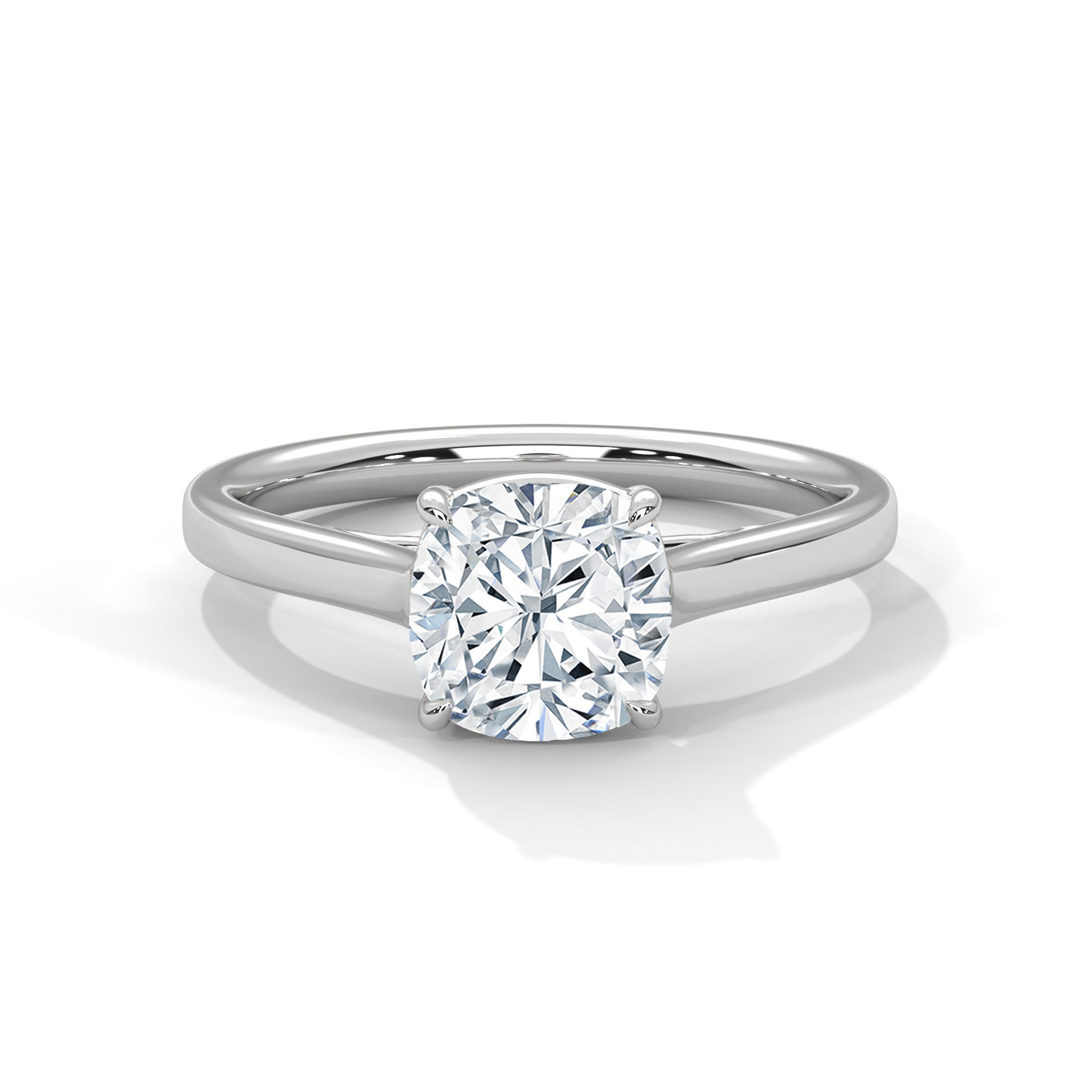 Cushion Mono Solitaire ring with 360 view animation 3D print model_2