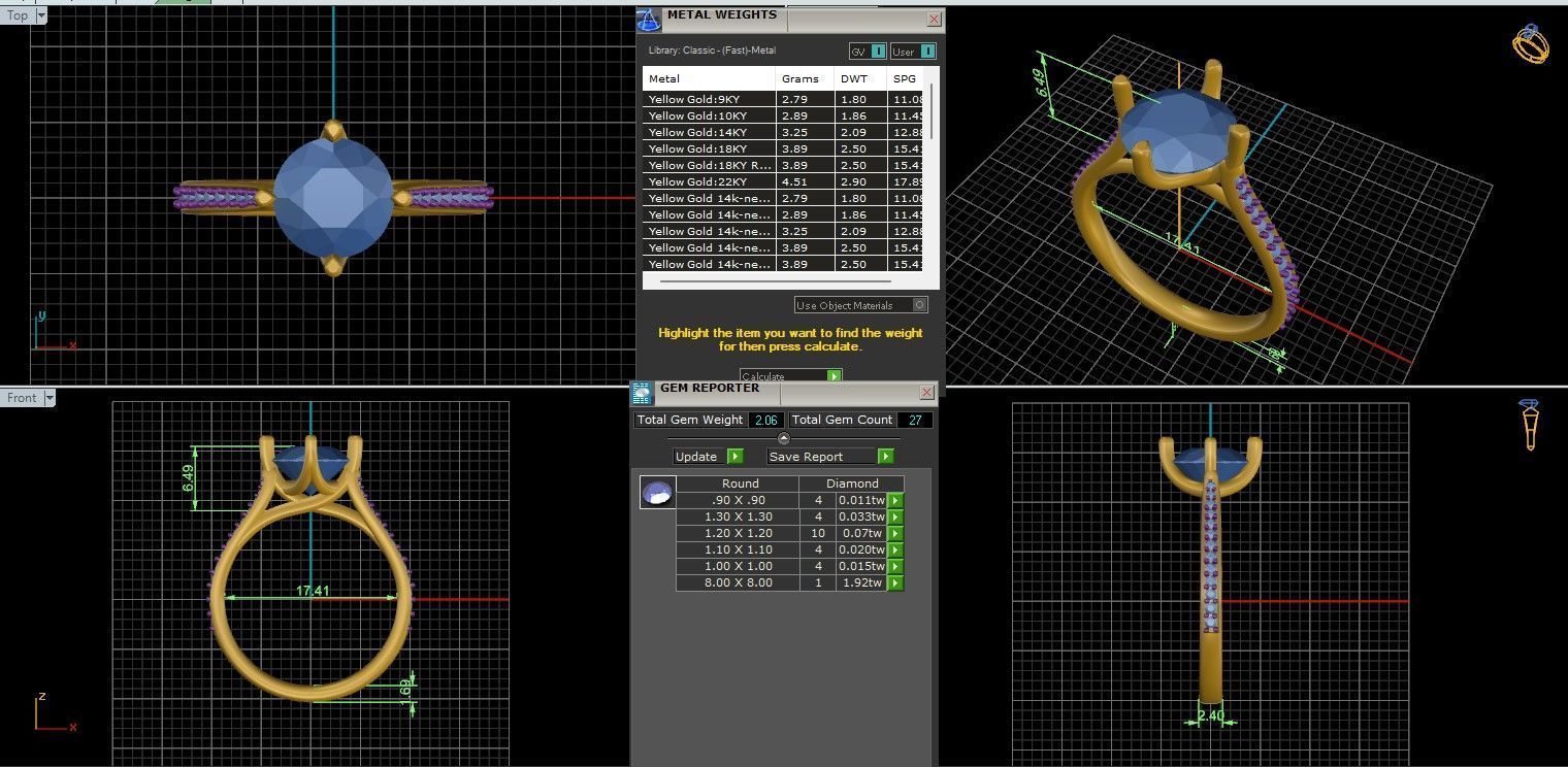 Solitaire ring with 360 view animation 3D print model_3