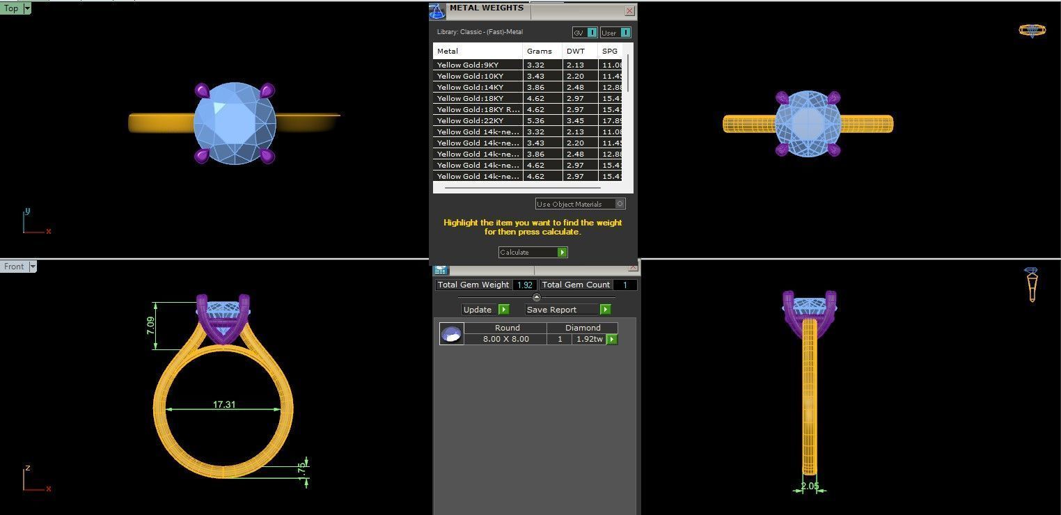 Mono Solitaire ring with 360 view animation 3D print model_3