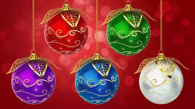 Christmas baubles - Maya File V-ray