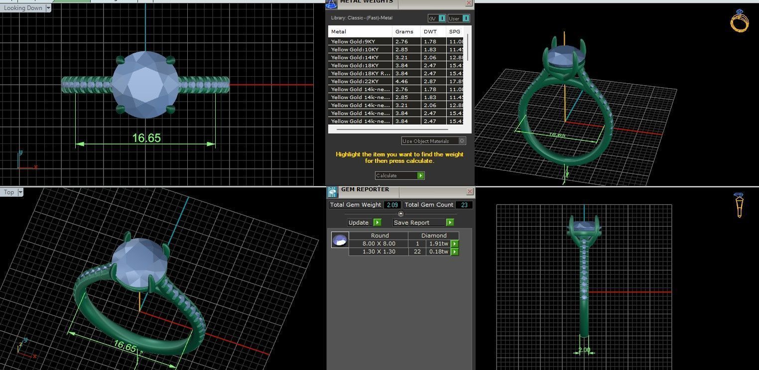 Solitaire ring with 360 view animation 3D print model_3