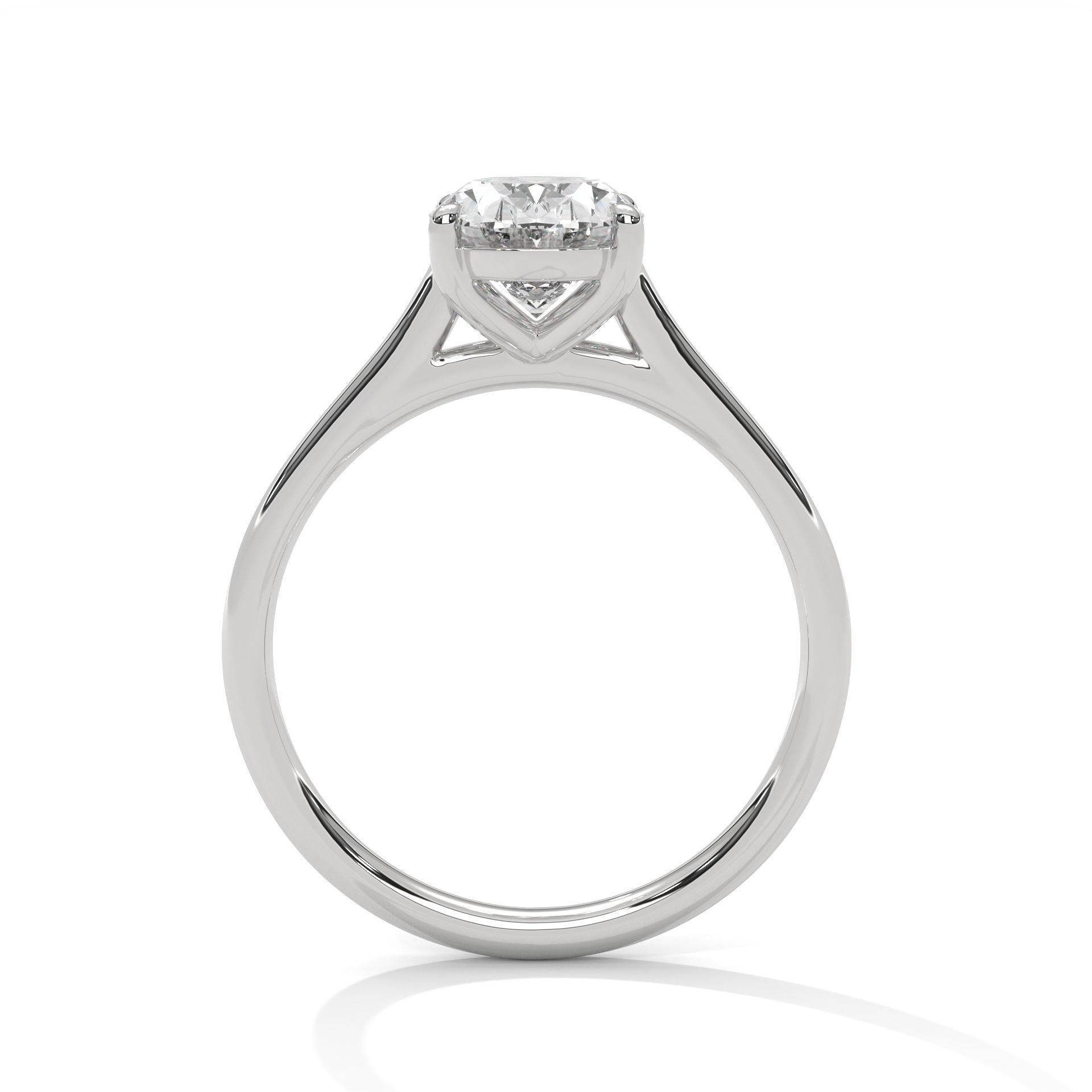 Oval Mono Solitaire ring with 360 view animation 3D print model_9