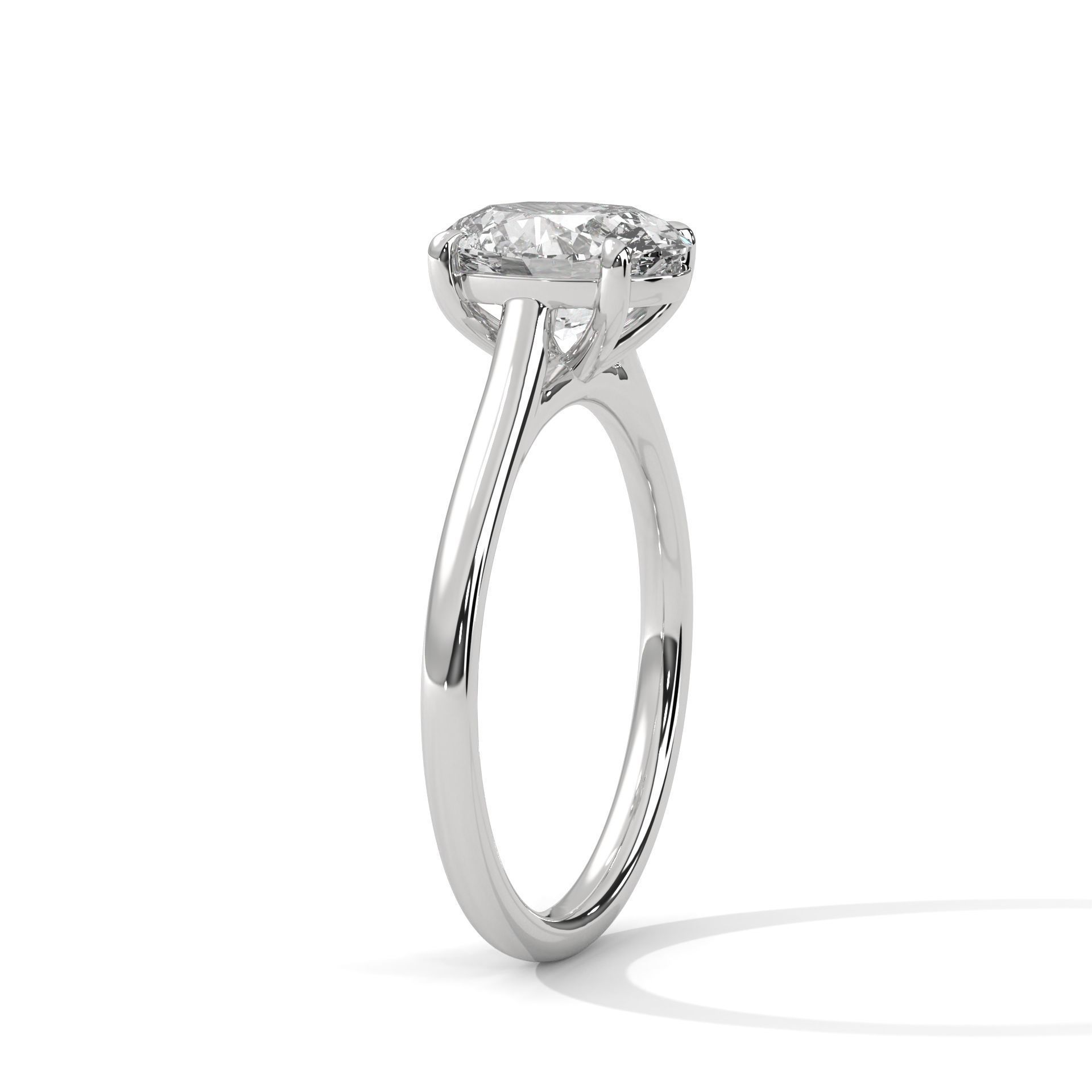 Oval Mono Solitaire ring with 360 view animation 3D print model_6