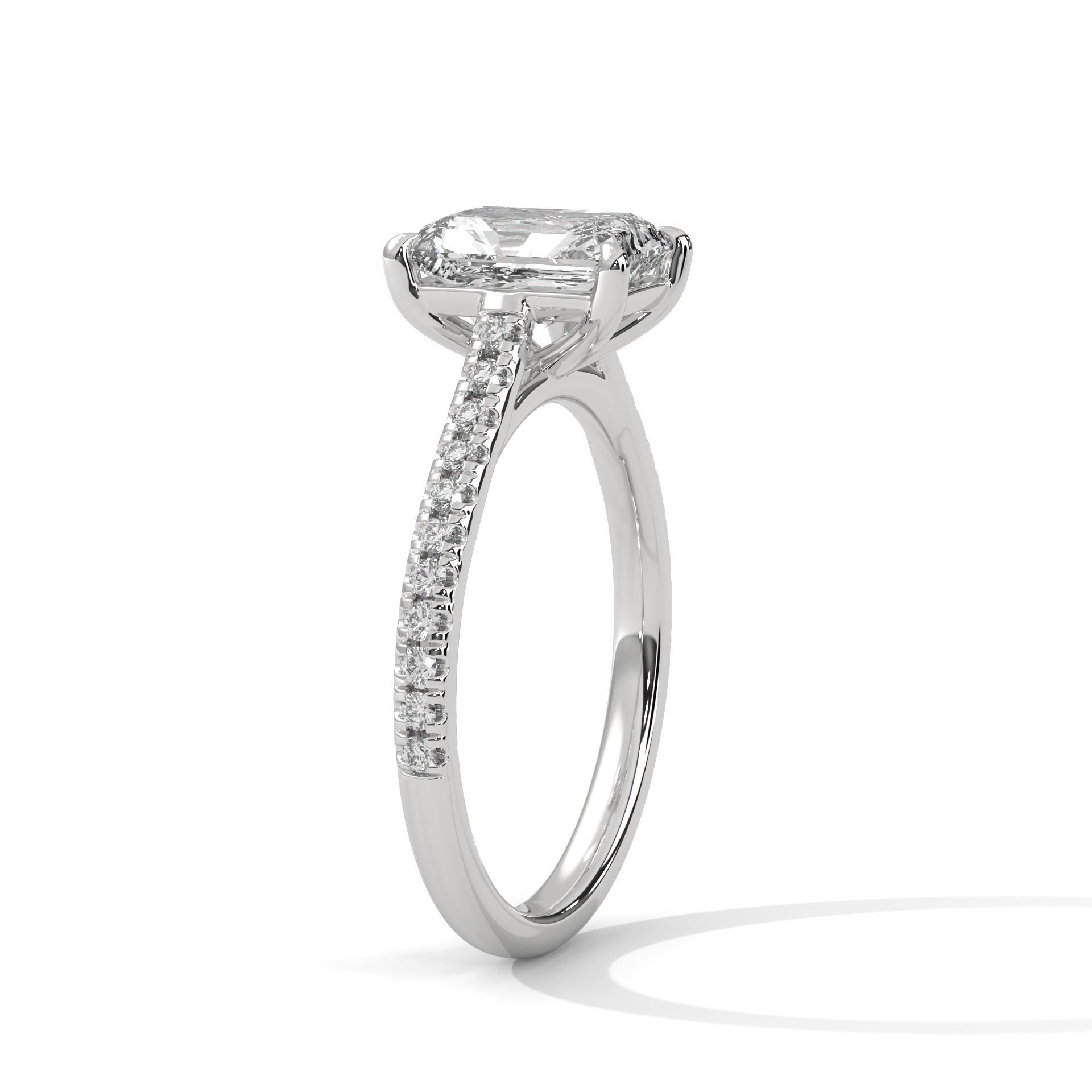 Emerald Solitaire ring with 360 view animation 3D print model_6