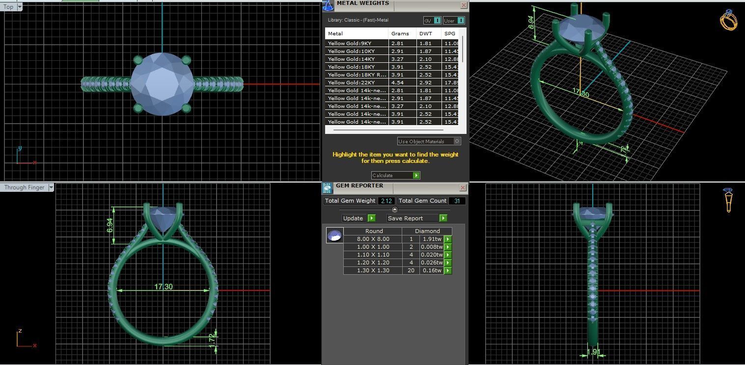 Solitaire ring with 360 view animation 3D print model_9