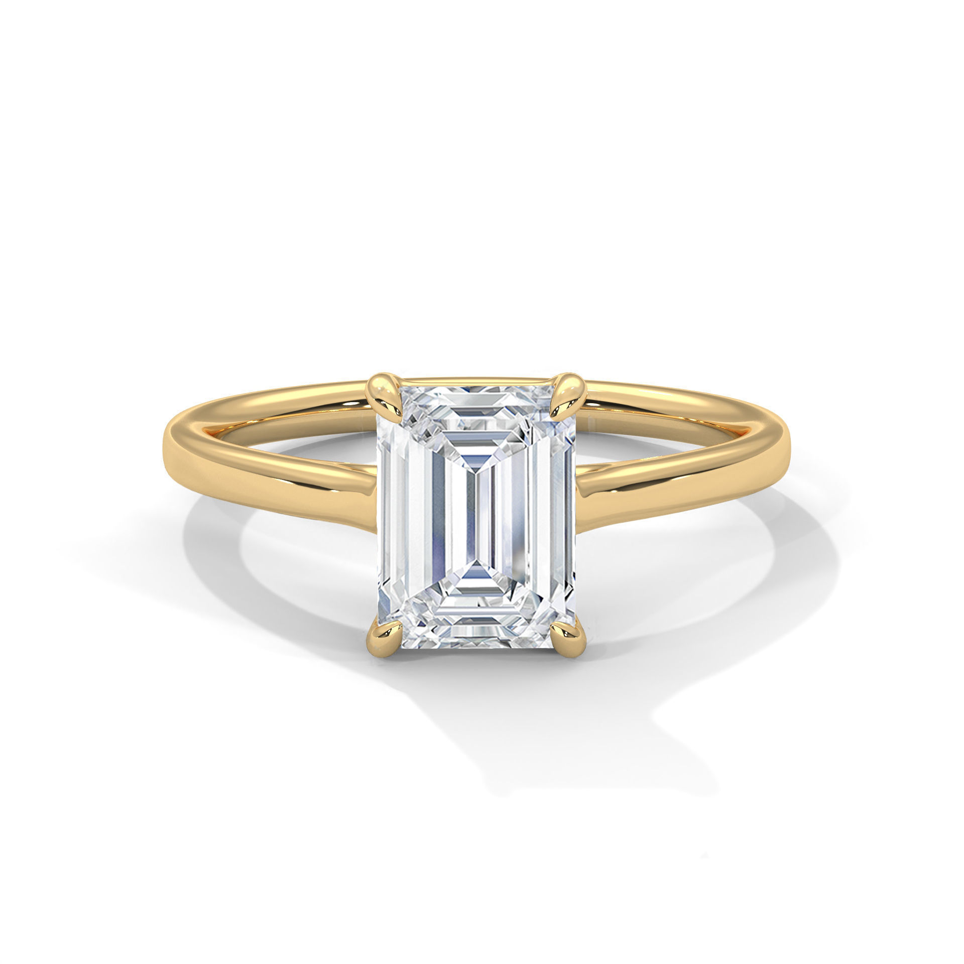 Emerald Mono Solitaire ring with 360 view animation 3D print model_2