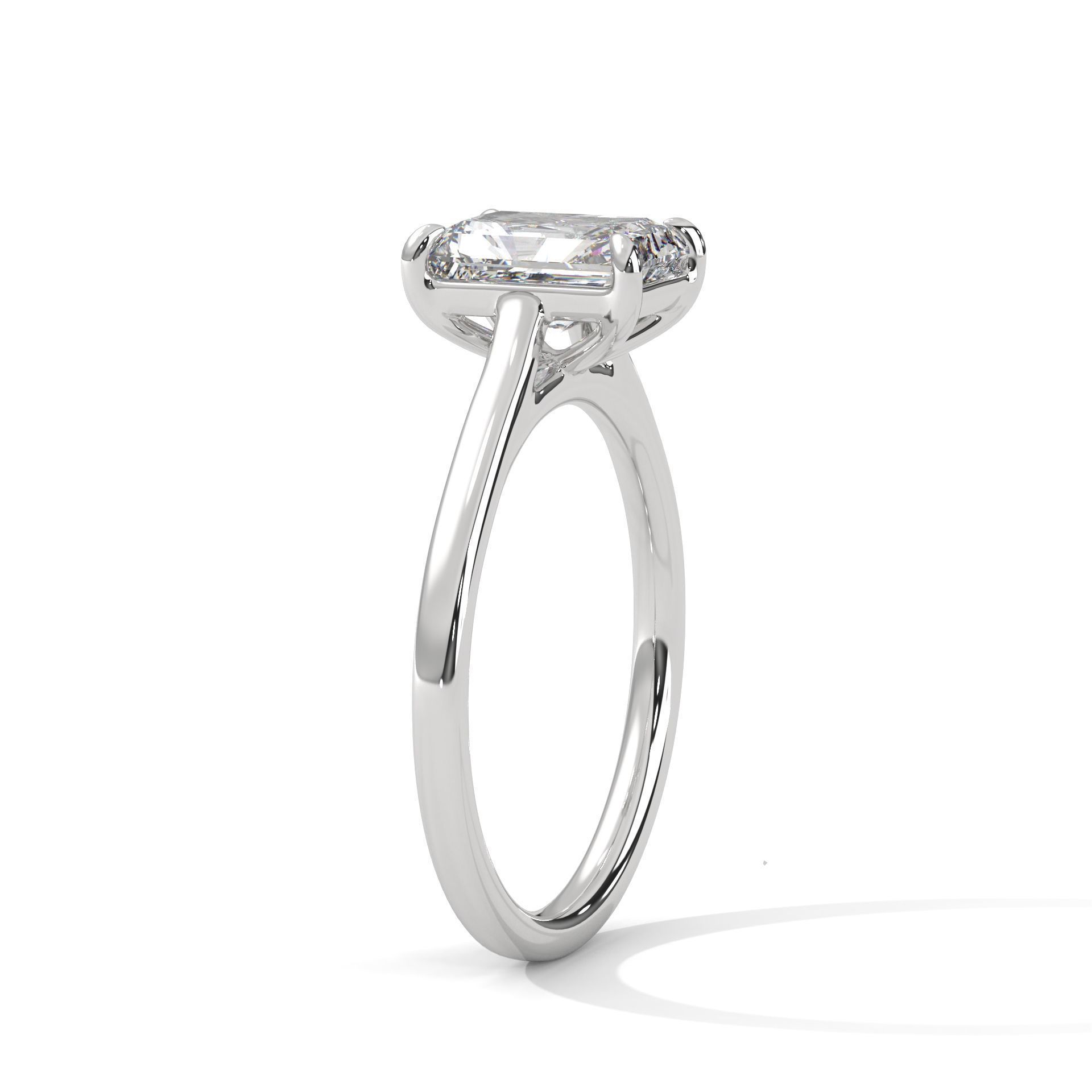 Emerald Mono Solitaire ring with 360 view animation 3D print model_6