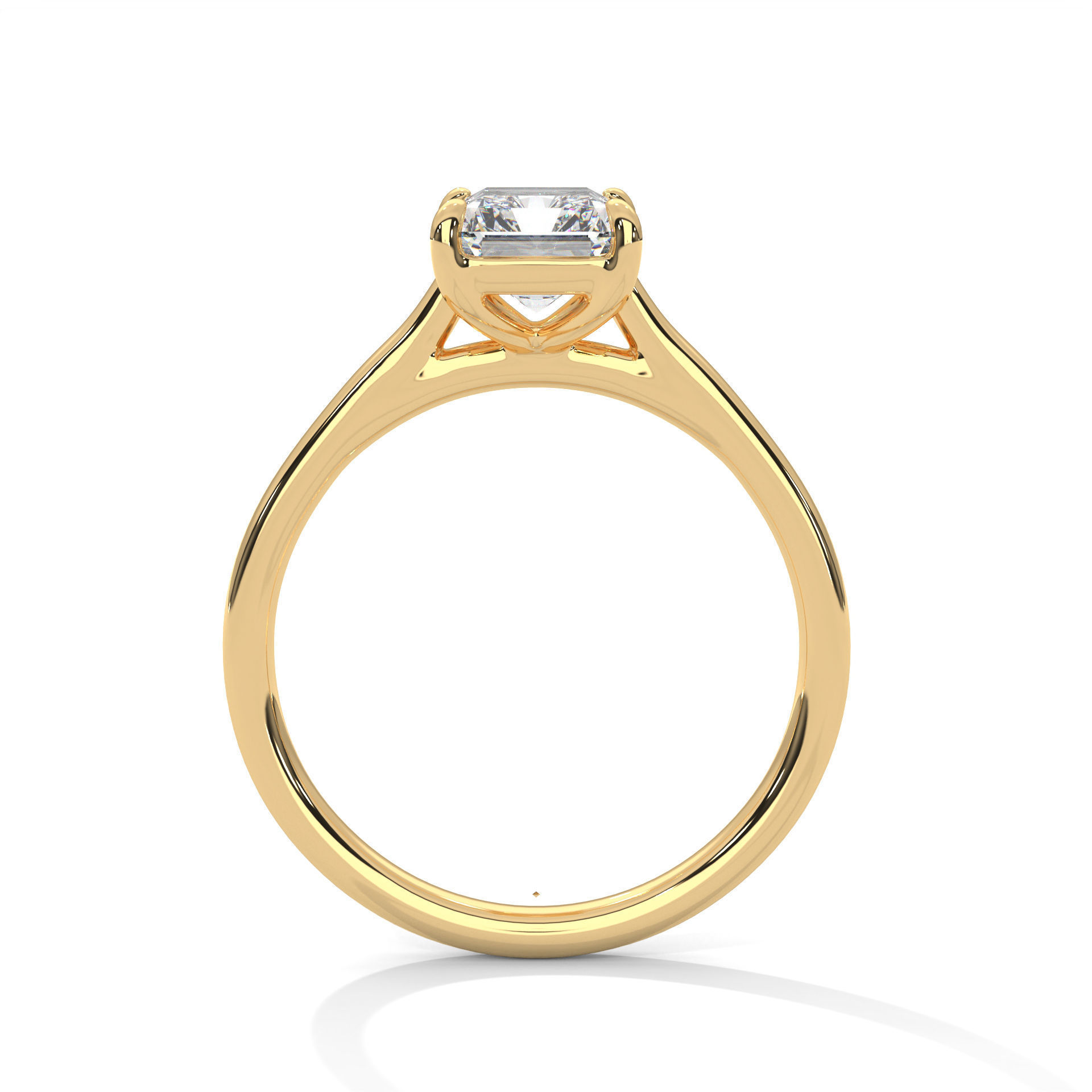 Emerald Mono Solitaire ring with 360 view animation 3D print model_8