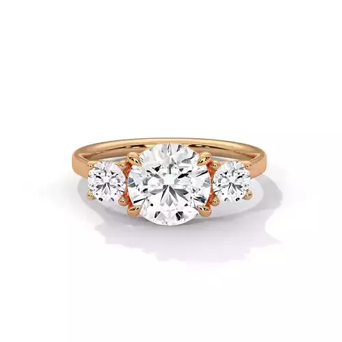 Trio Solitaire ring with 360 view animation 3D print model