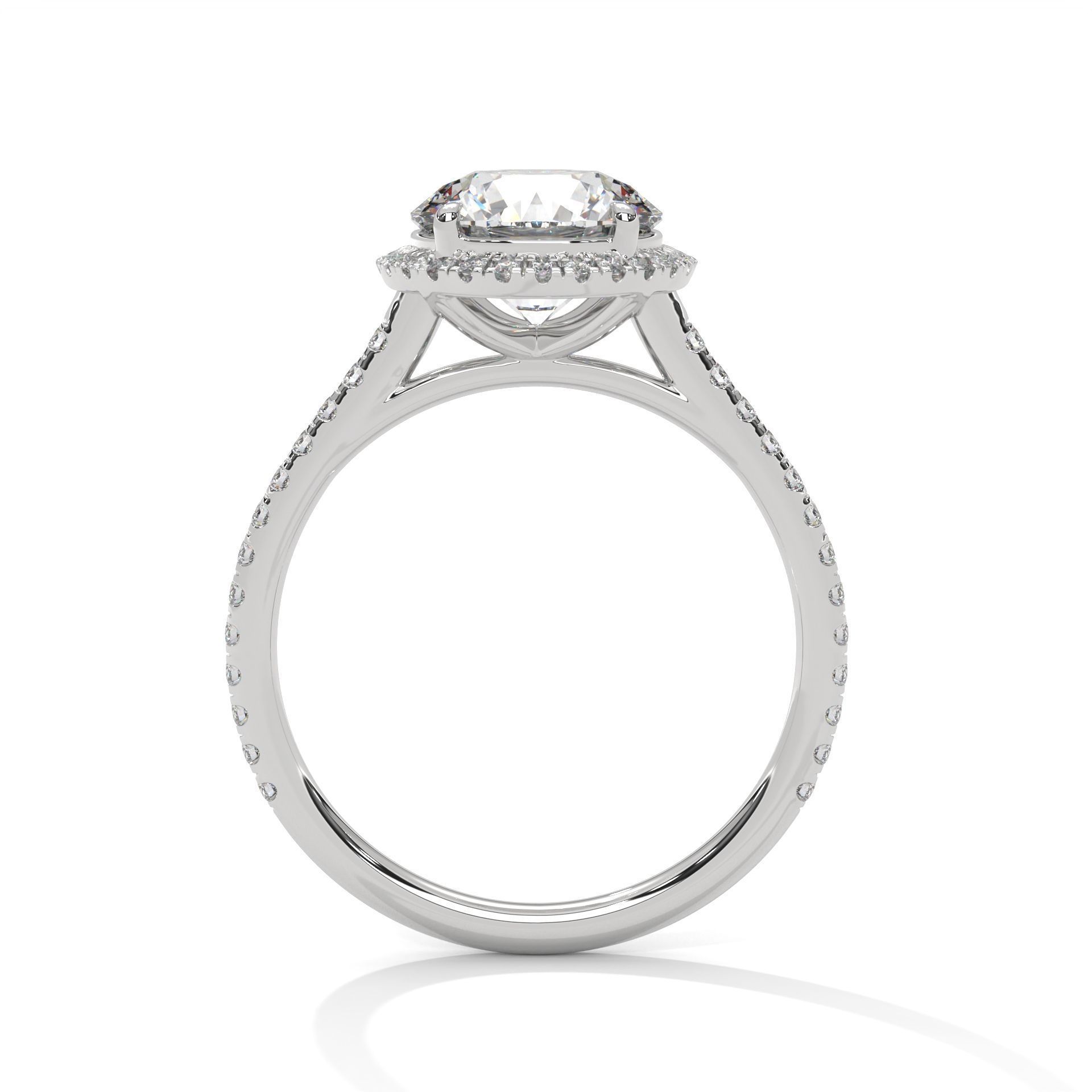 Halo Solitaire ring with 360 view animation 3D print model_9